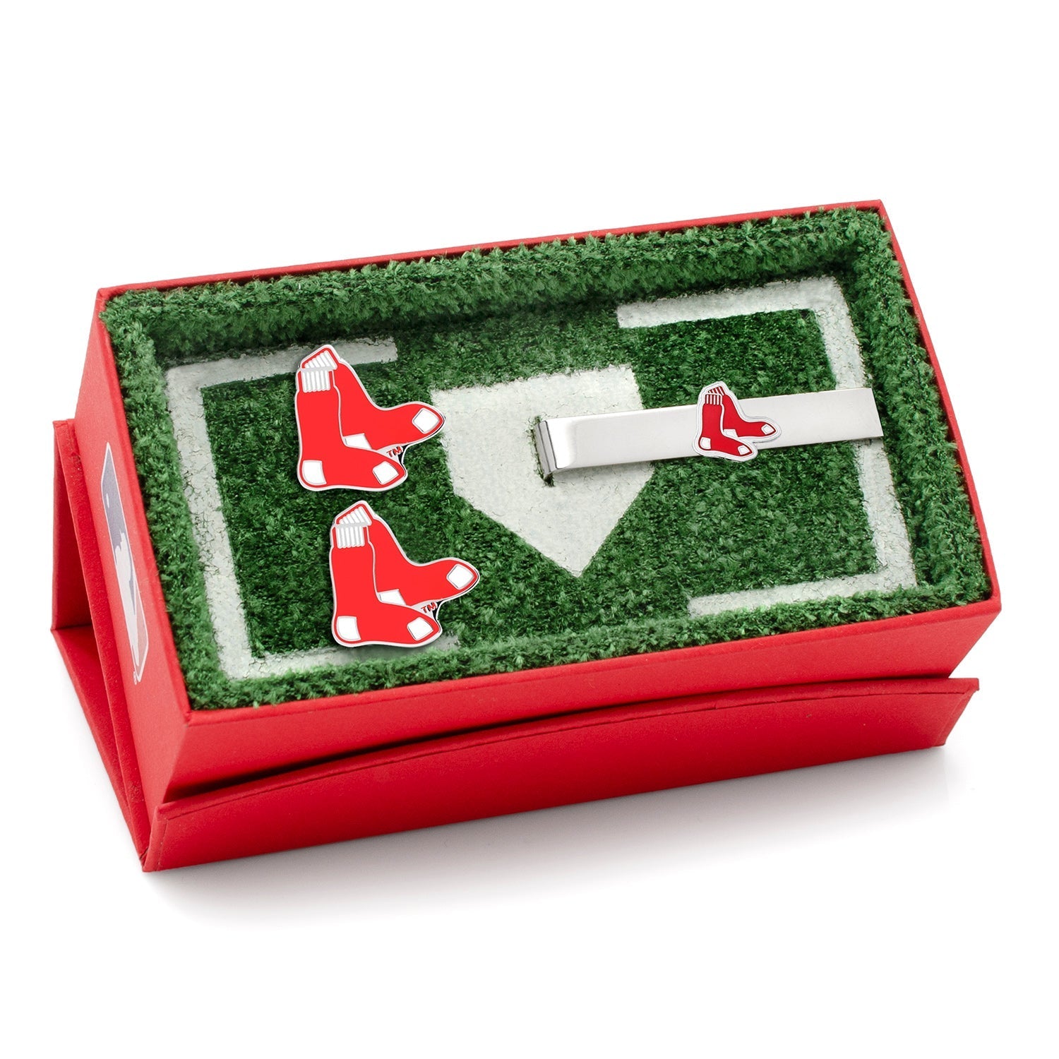 MLB Boston Red Sox Cufflinks and Tie Bar Gift Set - SARTORO678