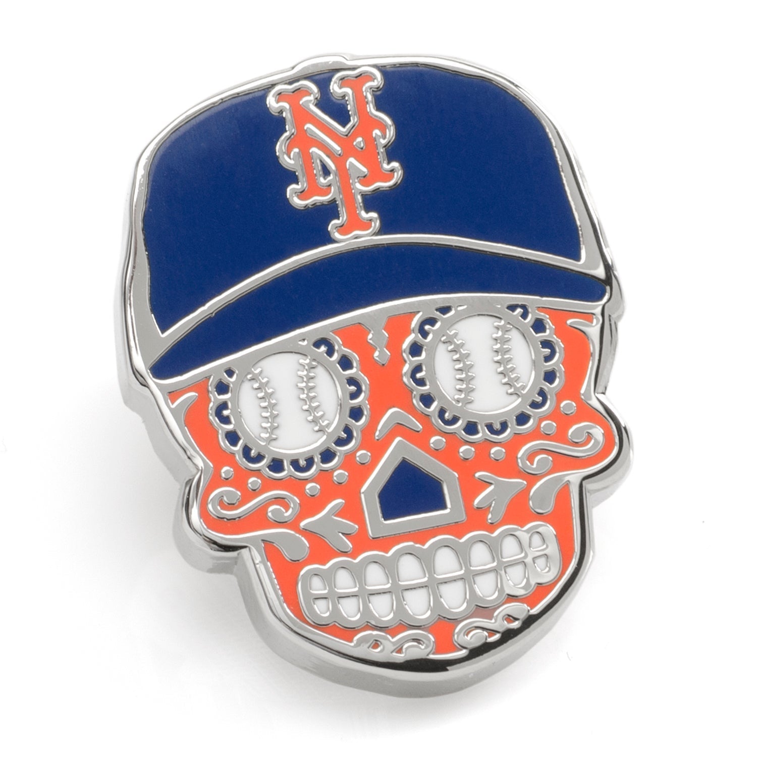 MLB New York Mets Sugar Skull Lapel Pin832