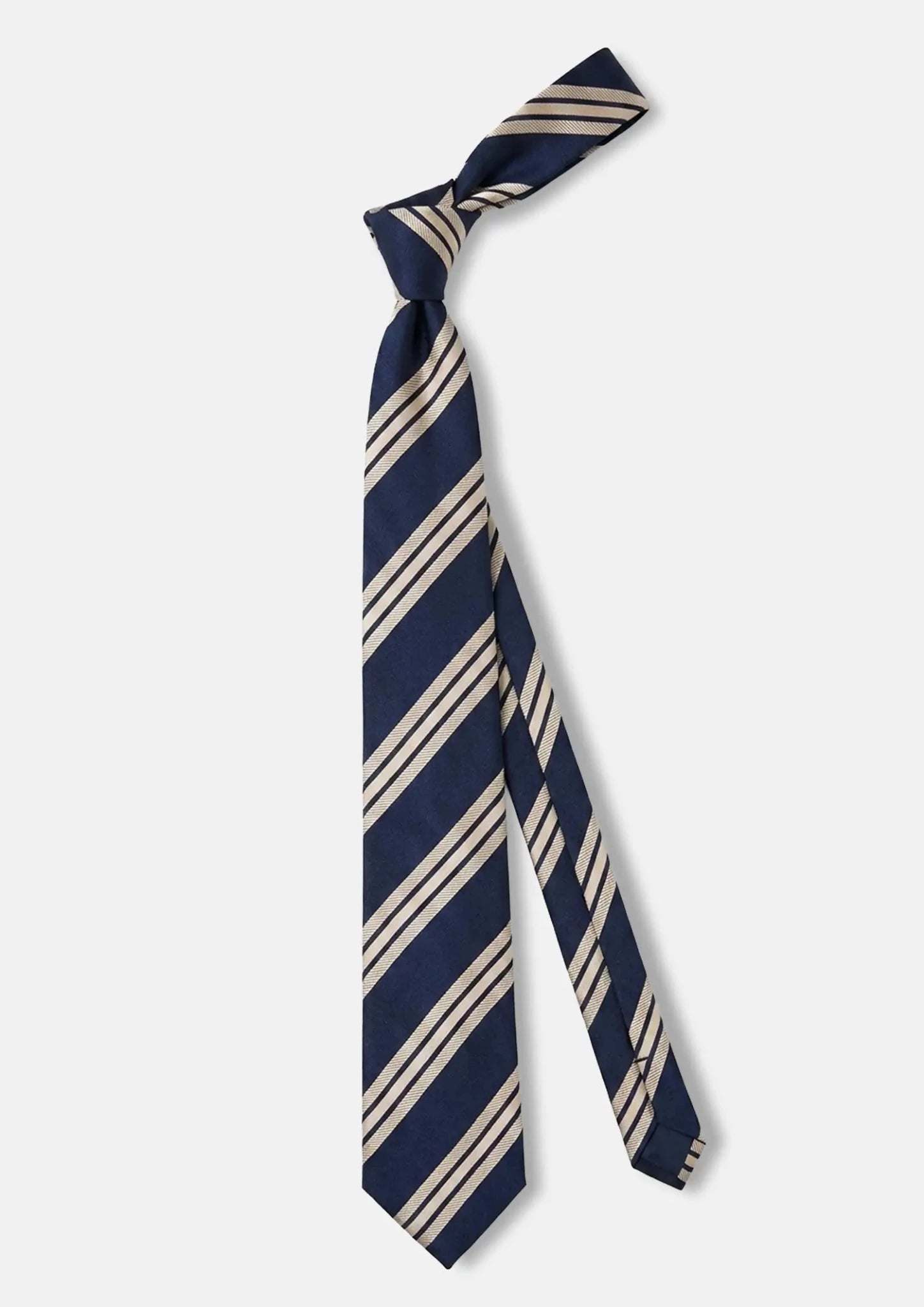 Navy Blue Alternating Stripe Tie892