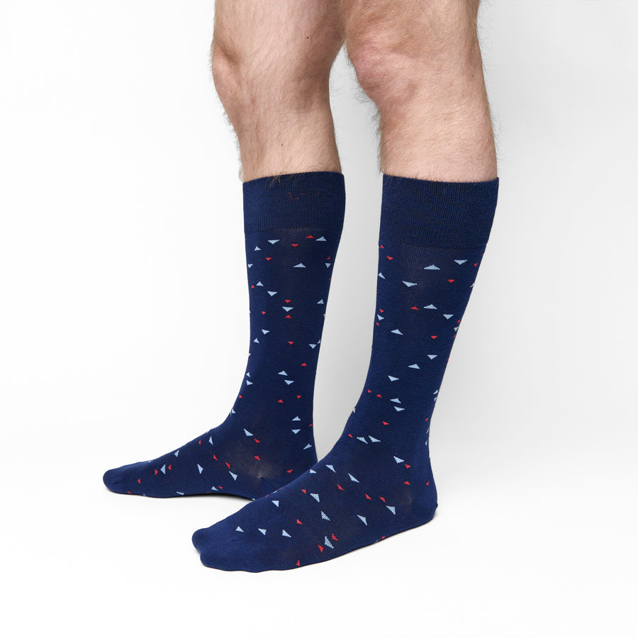 Navy Chicklet Dress Socks263