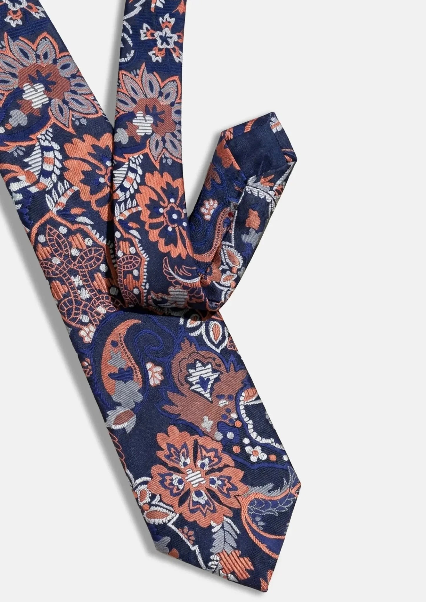 Navy & Rust Floral Tie519