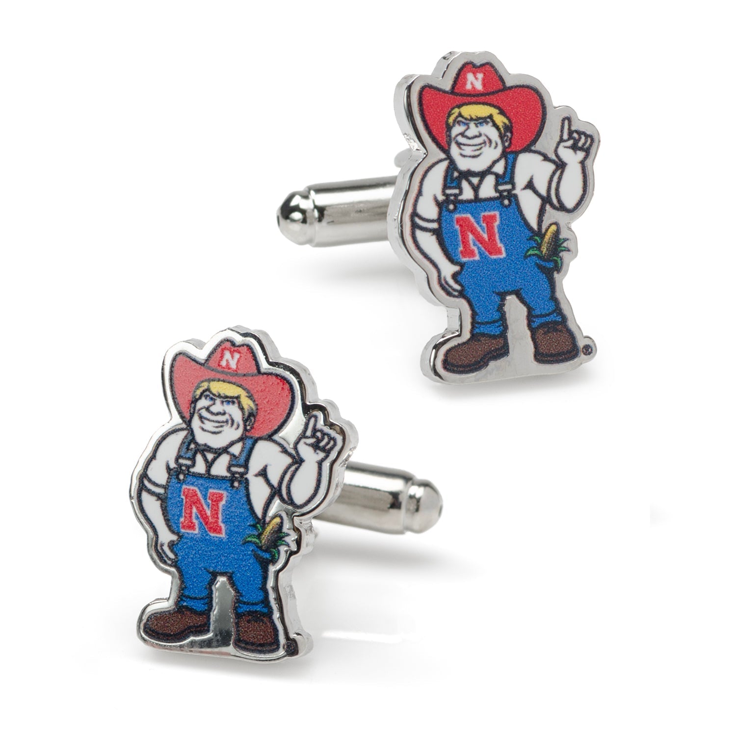 NCAA Nebraska Herbie Husker Mascot Cufflinks - SARTORO698