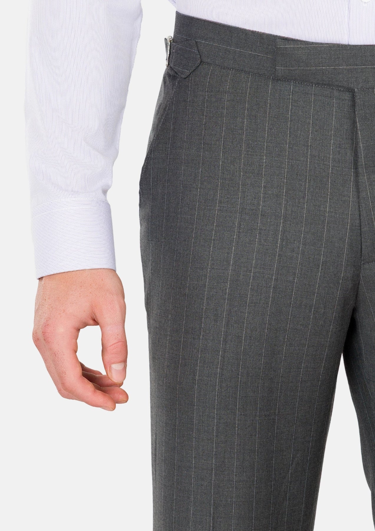 Nevada Grey Pinstripe Pants