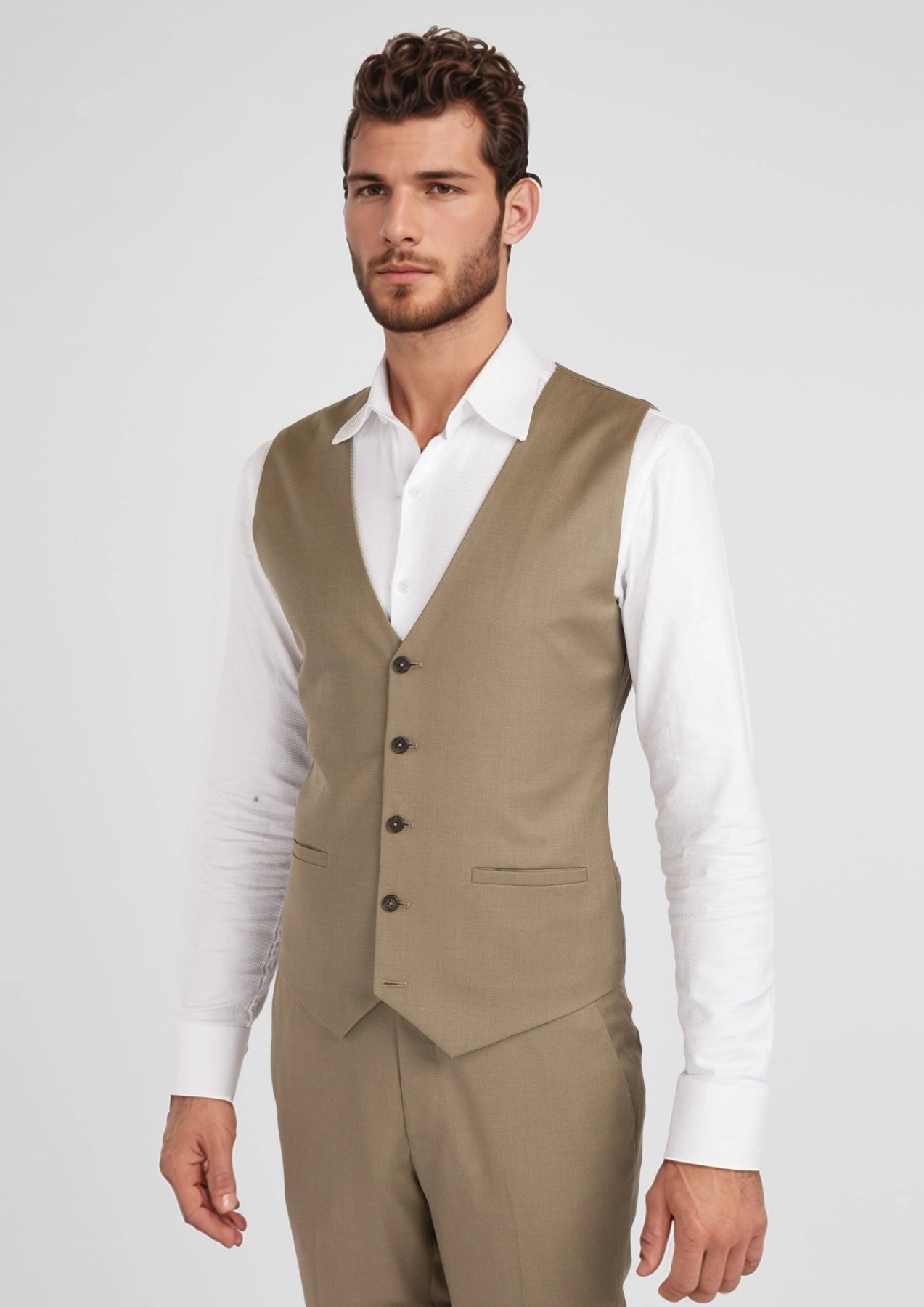 Nobility Light Brown Vest - SARTORO287