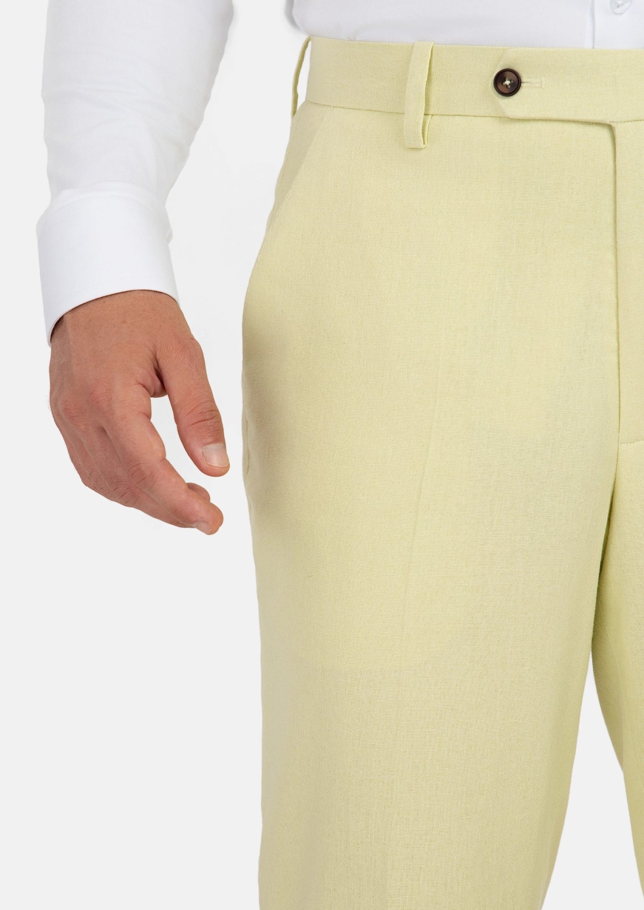 Olive Cream Linen Blend Pants