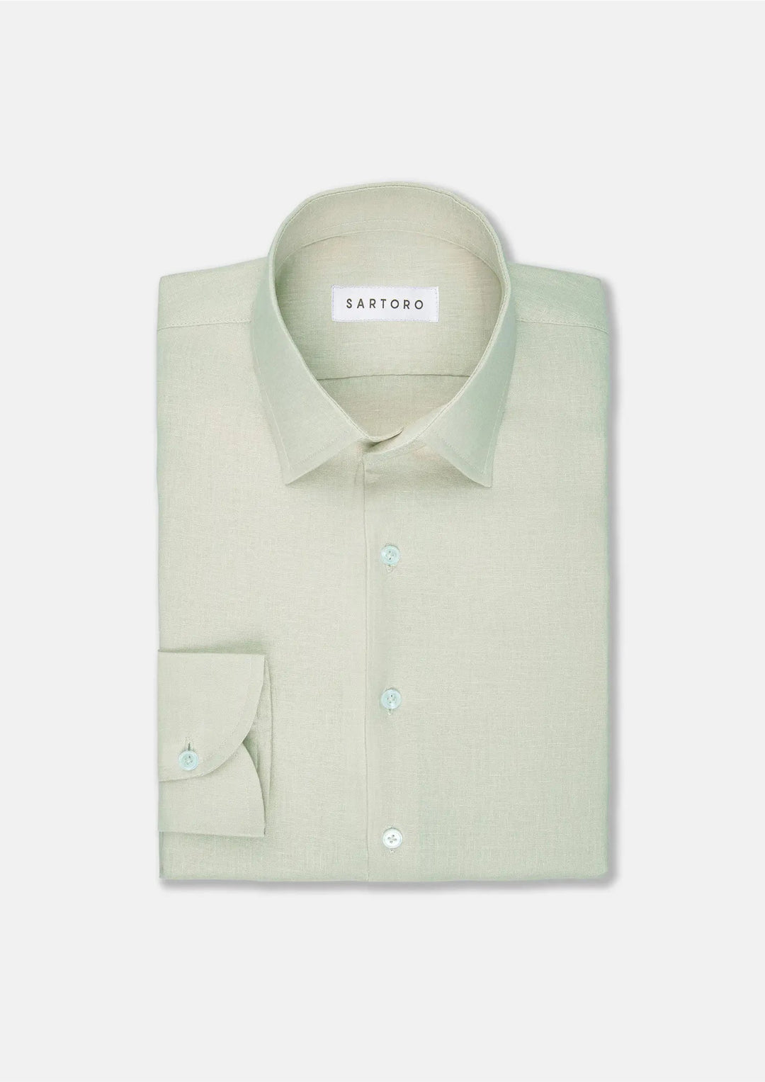 Olive Cream Linen Blend Shirt - SARTORO
