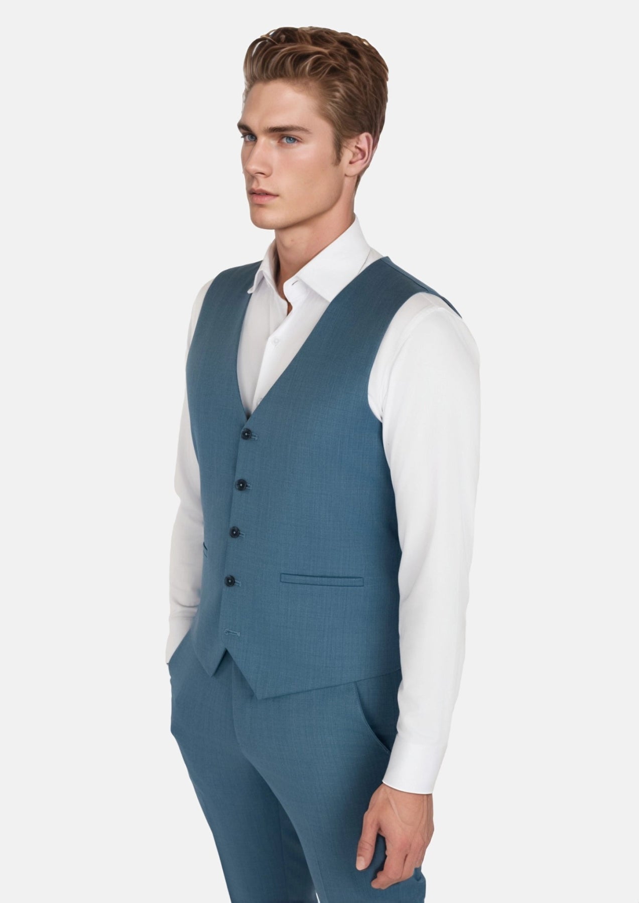 Olympic Blue Performance Stretch Vest - SARTORO314