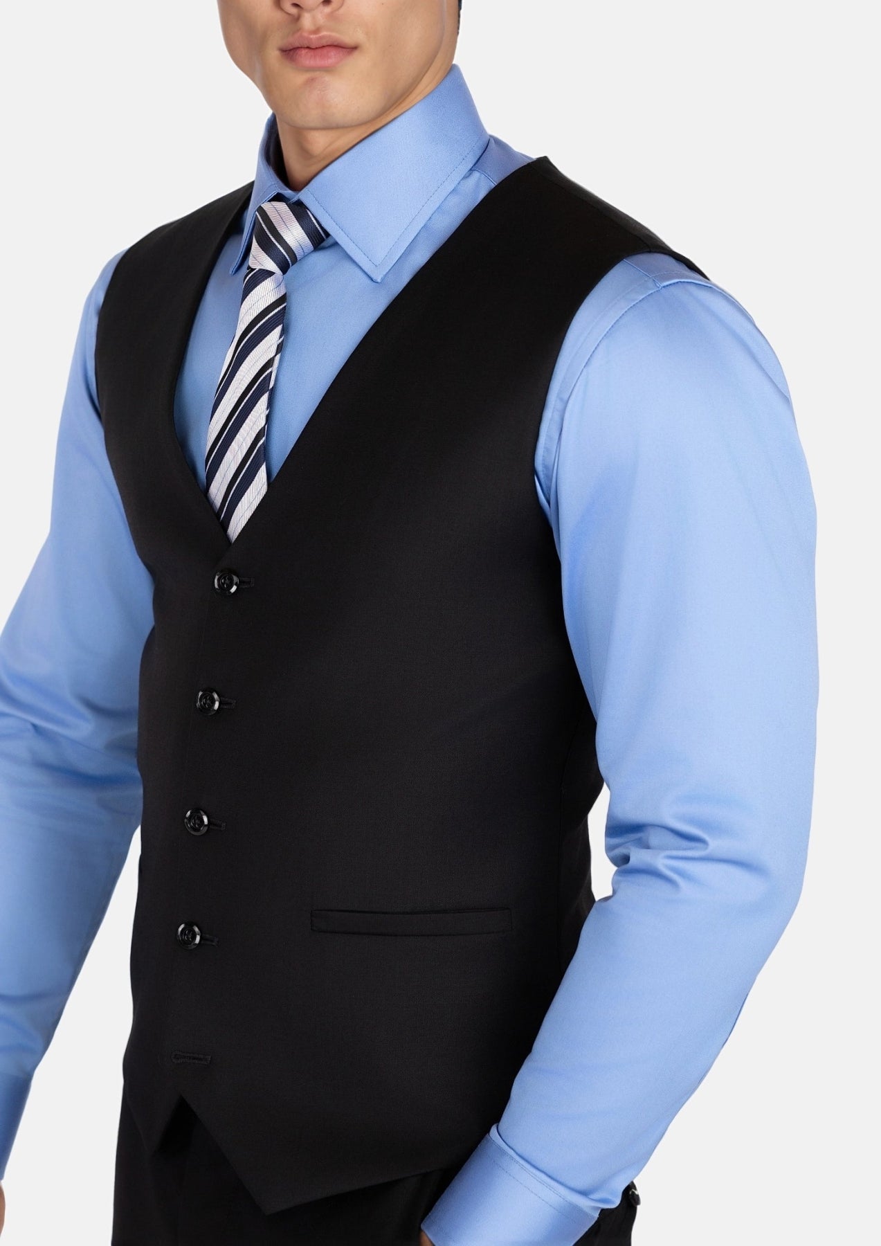 Onyx Black Vest - SARTORO740