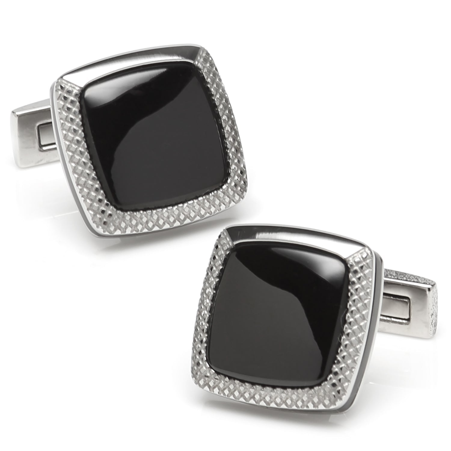 Onyx Cushion Stainless Steel Cufflinks445