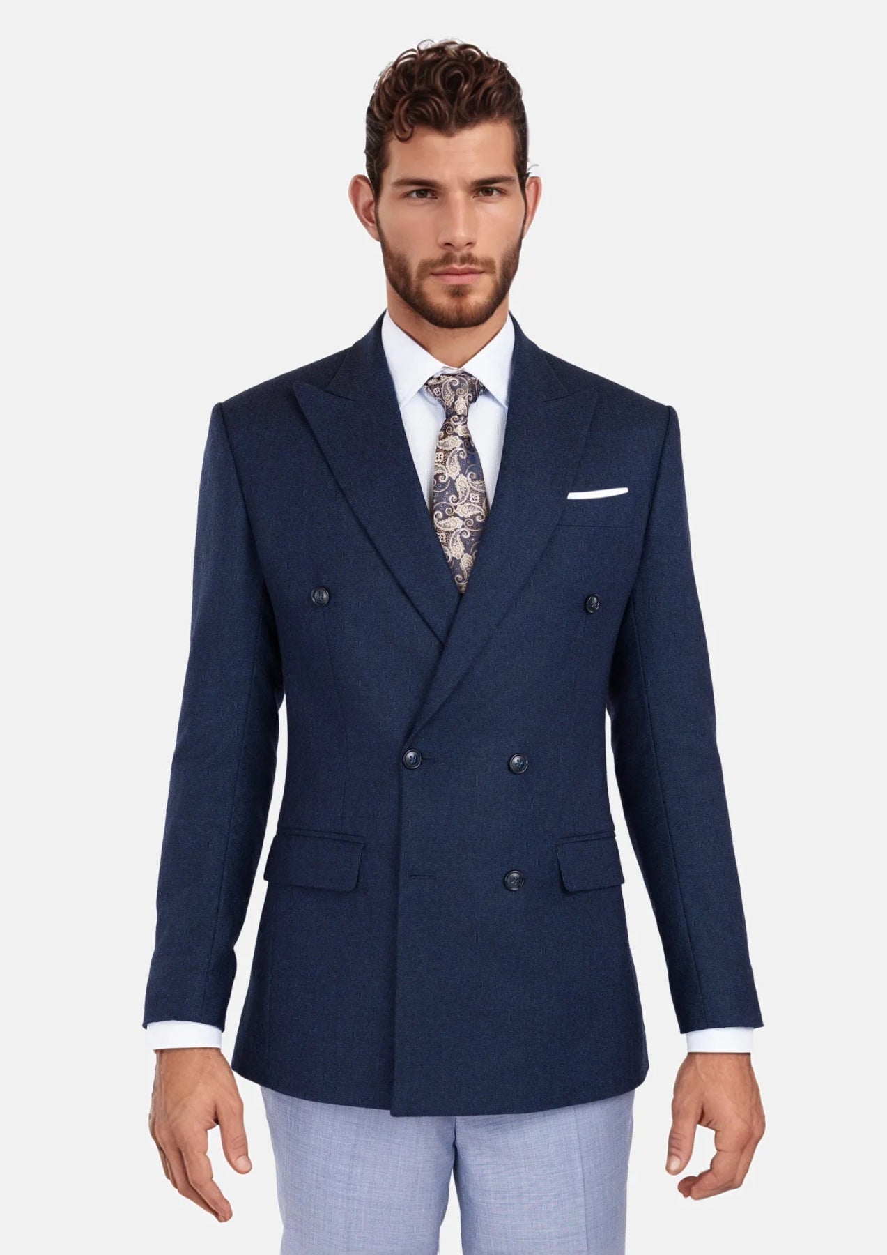 Oxford Blue Flannel Waverly Jacket - SARTORO68
