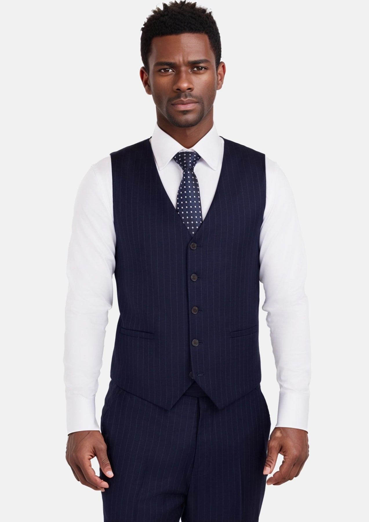 Oxford Blue Pinstripe Vest