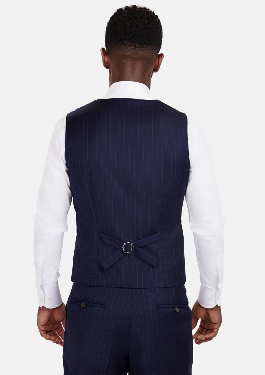 Oxford Blue Pinstripe Vest - SARTORO