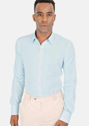 Pale Aqua End On End Shirt - SARTORO