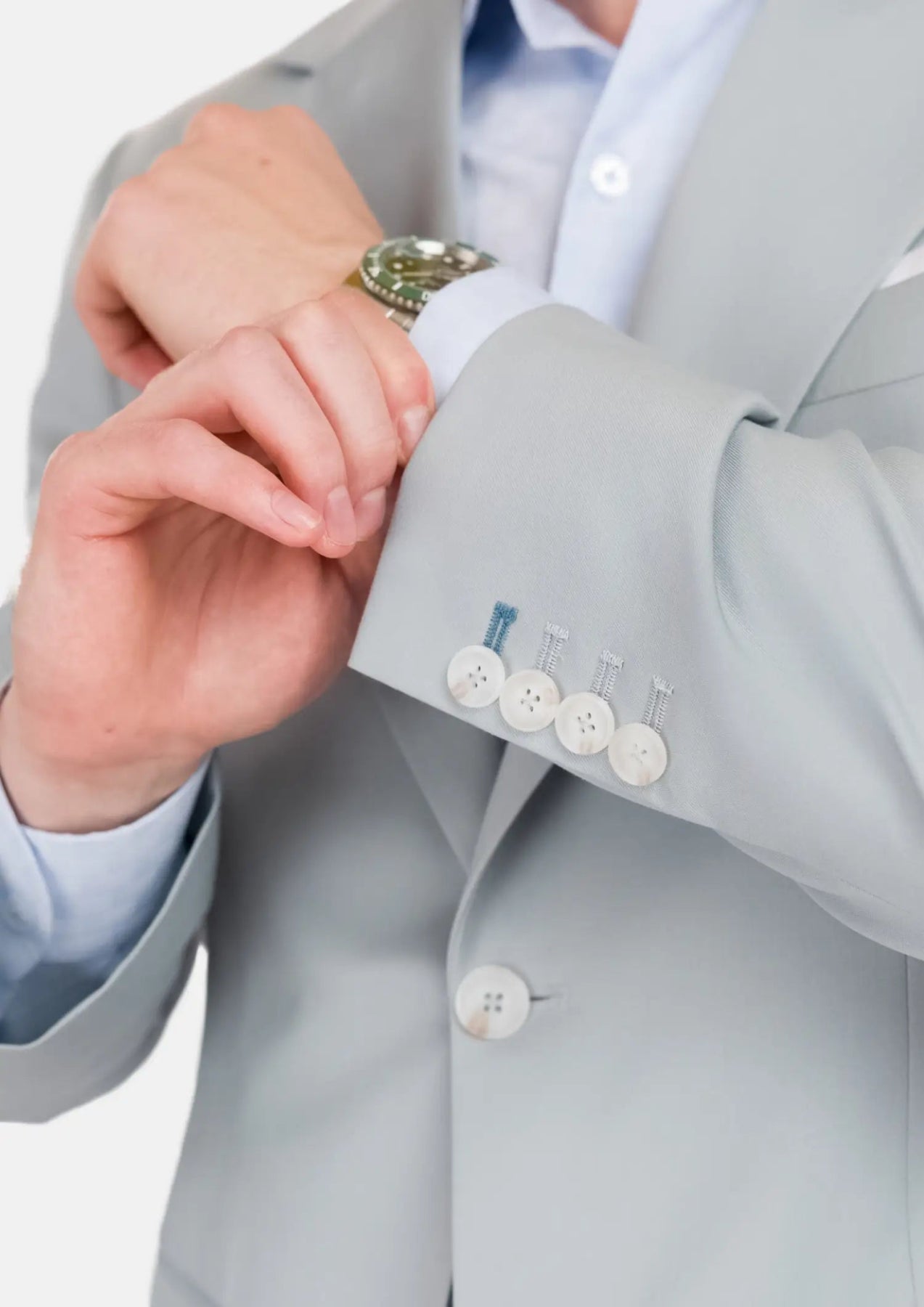 Pale Blue Italian Wool Ellis Jacket