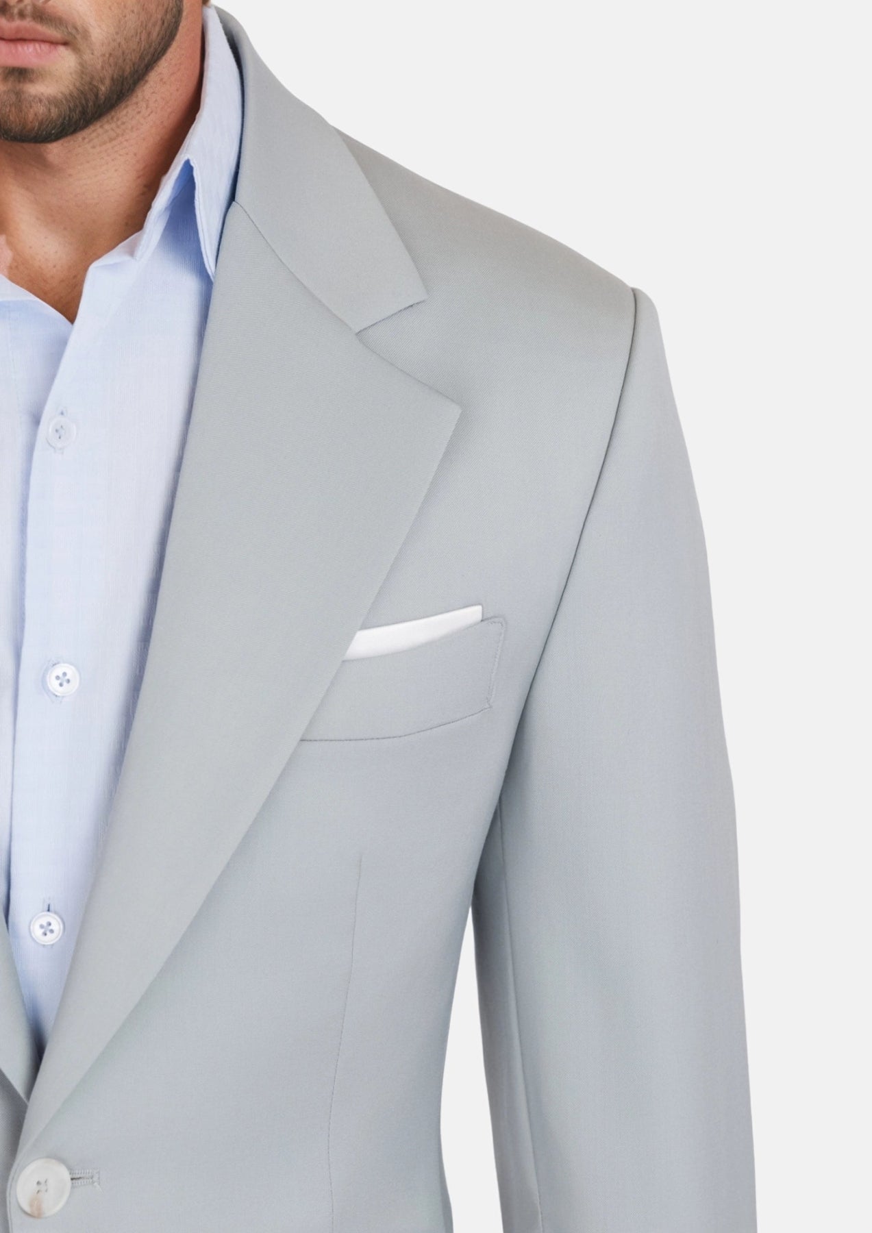Pale Blue Italian Wool Ellis Jacket