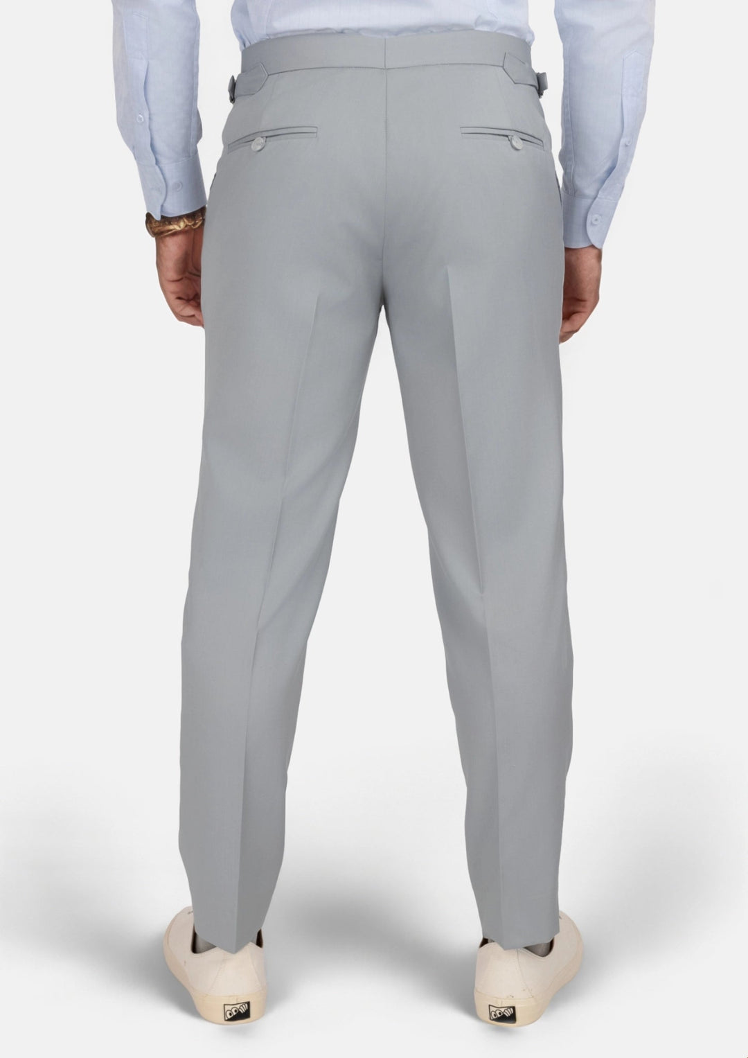 Pale Blue Italian Wool Pants - SARTORO