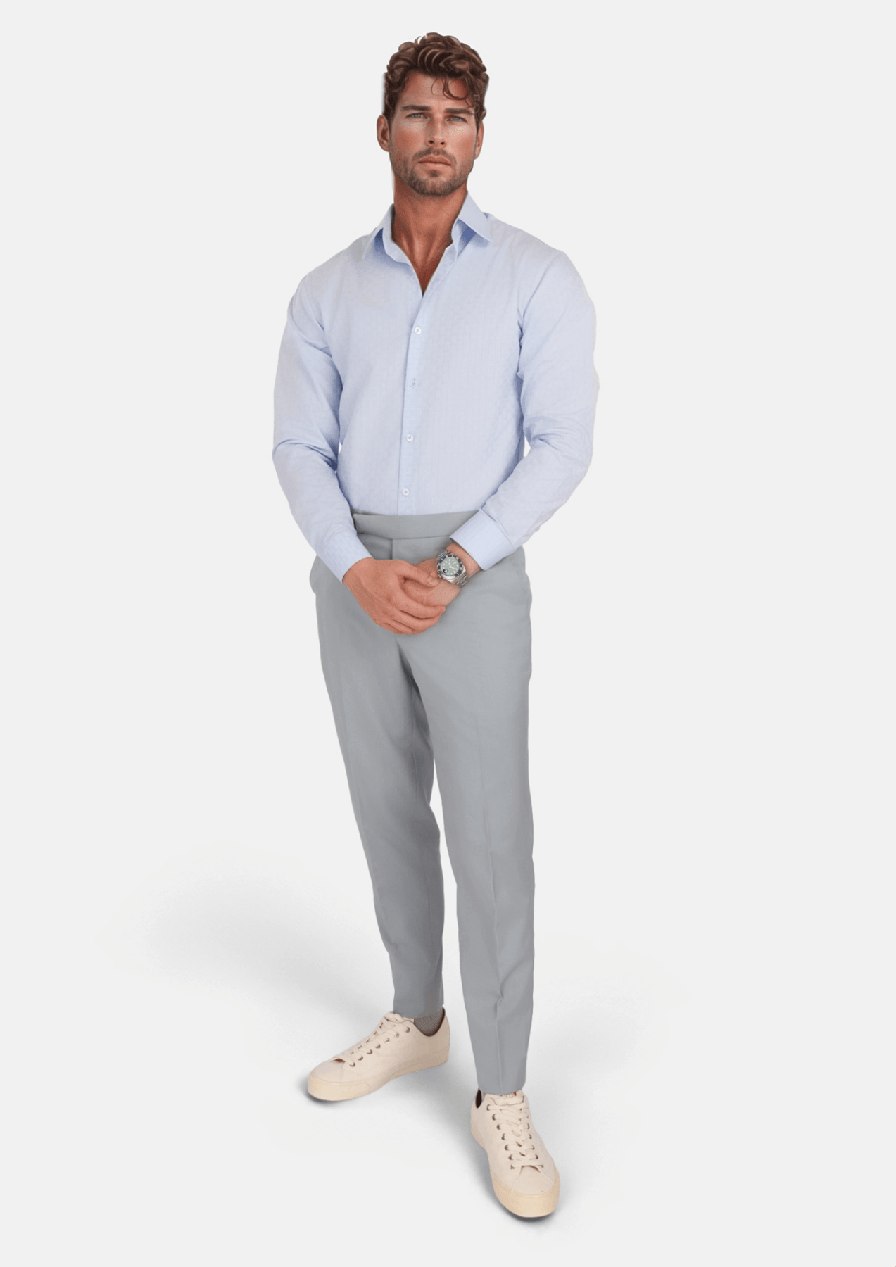 Pale Blue Italian Wool Pants