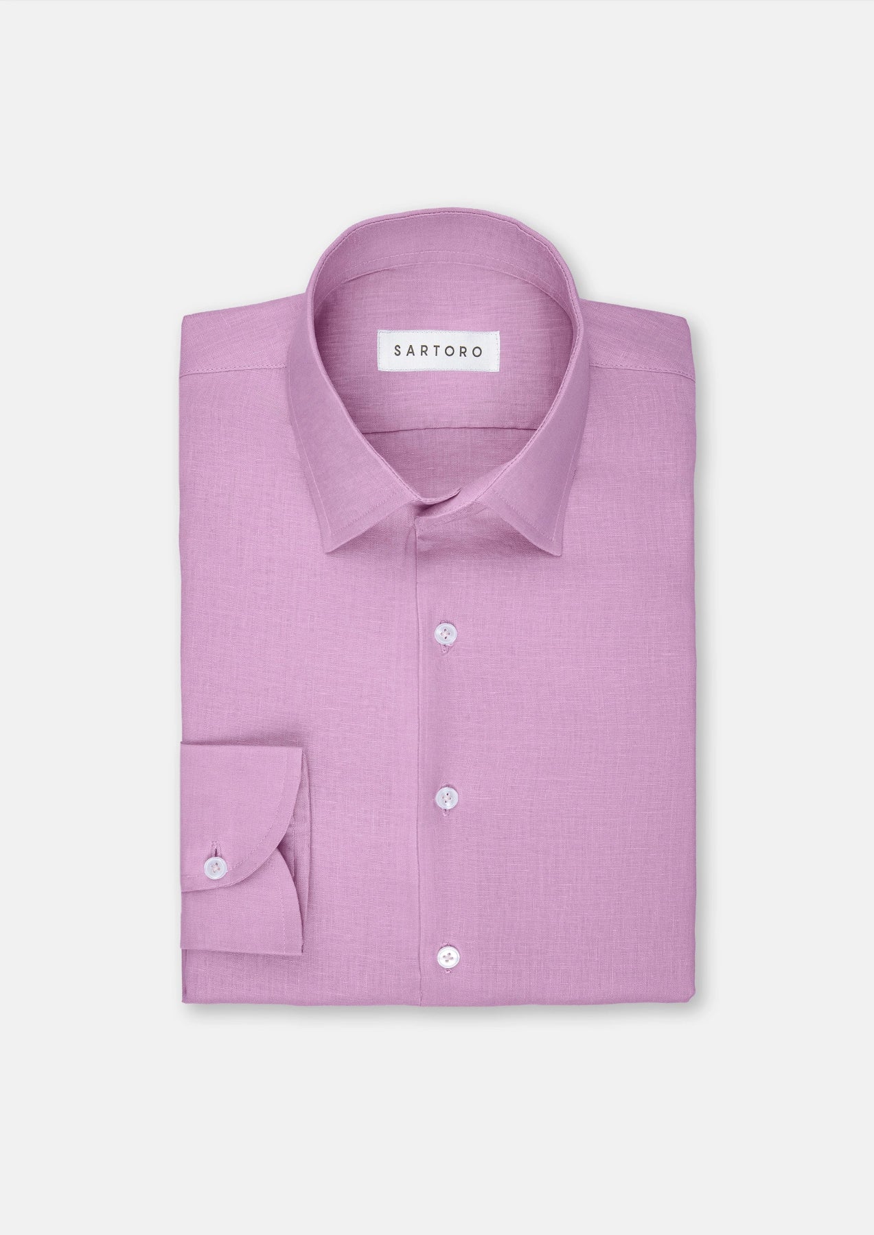 Pastel Violet Linen Shirt - SARTORO429