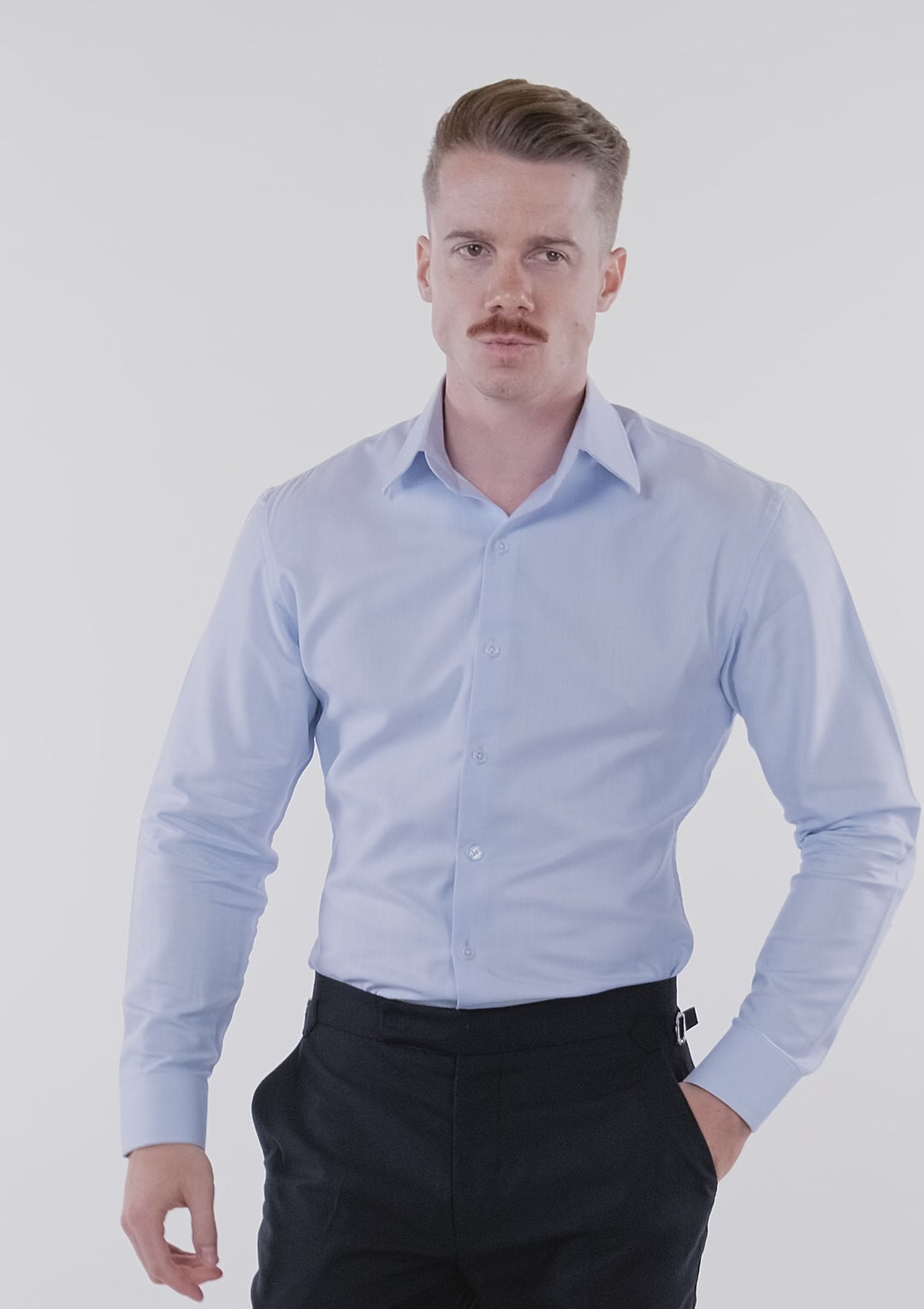 Blue Herringbone Shirt