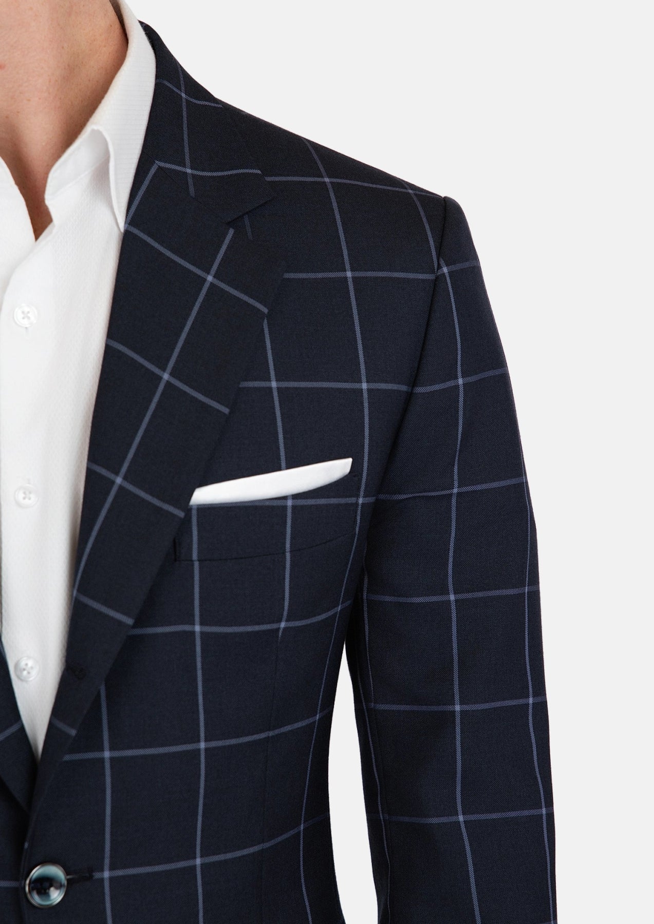 Prince Deep Navy Windowpane Jacket - SARTORO752