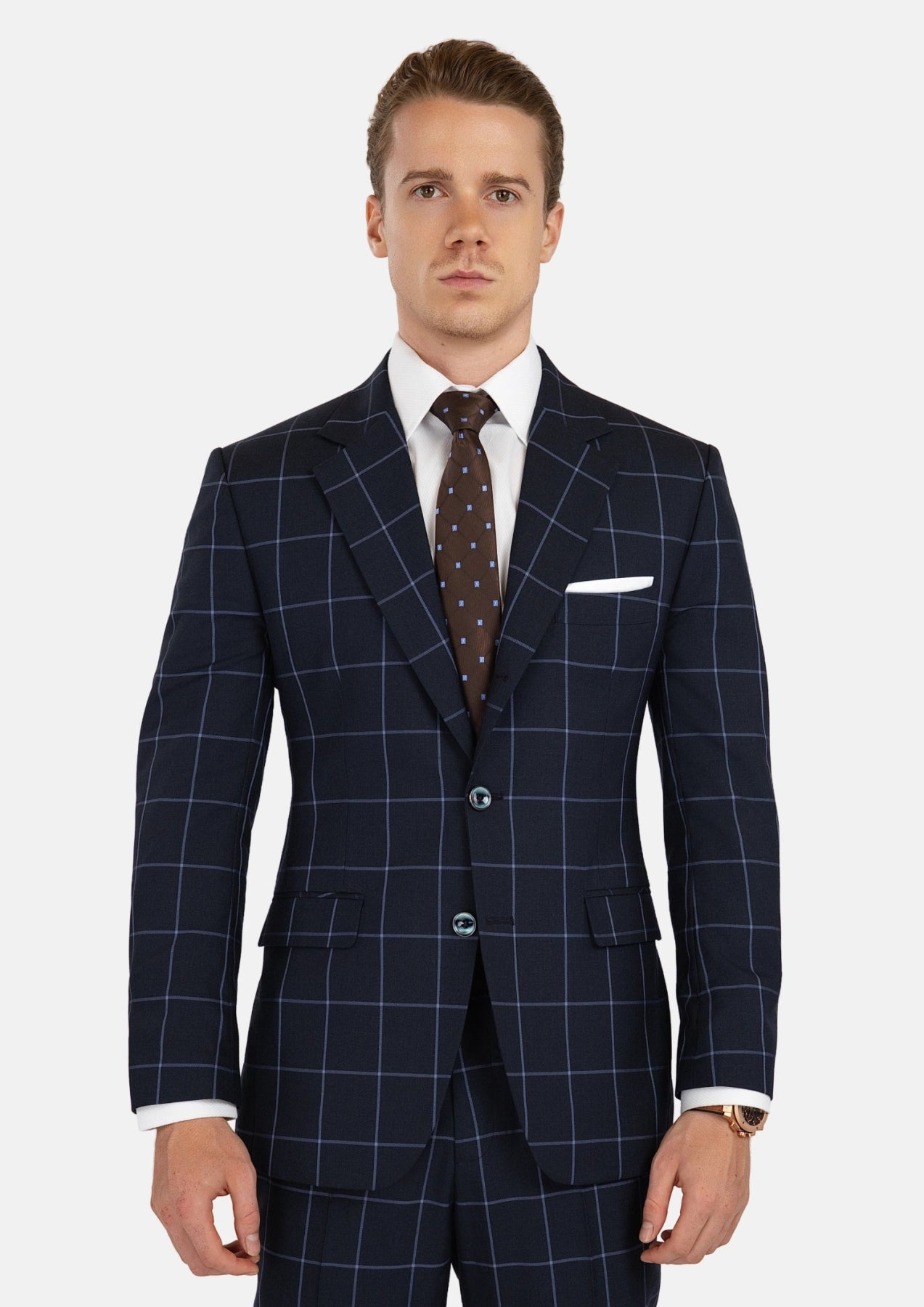Prince Deep Navy Windowpane Suit