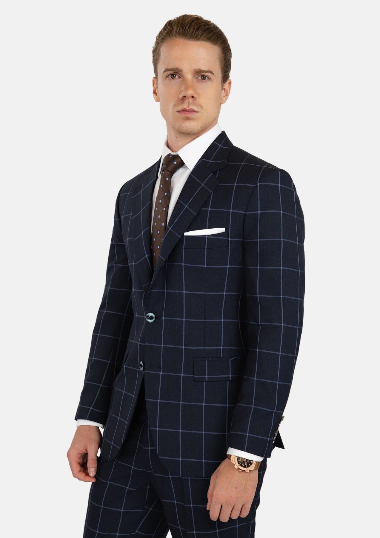 Prince Deep Navy Windowpane Suit
