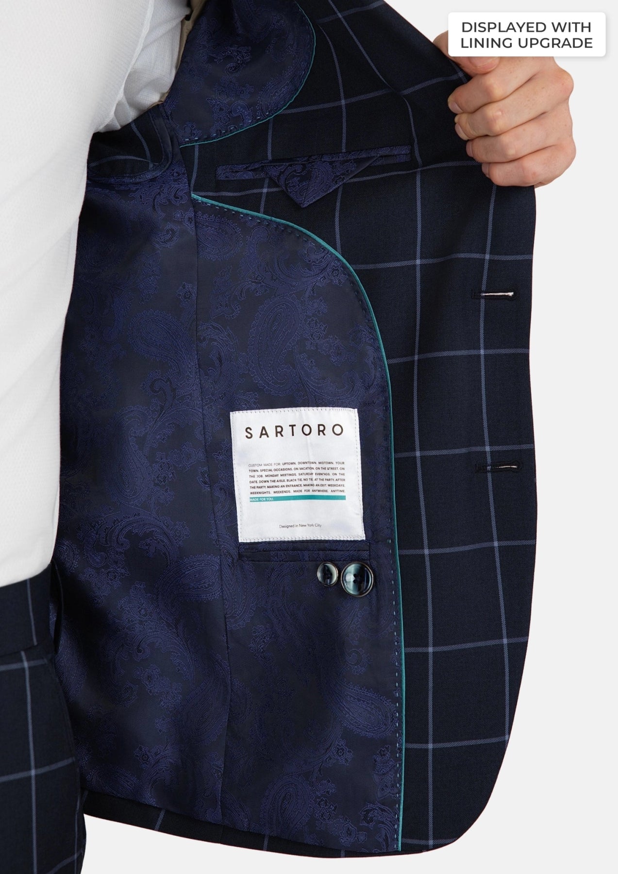 Prince Deep Navy Windowpane Suit