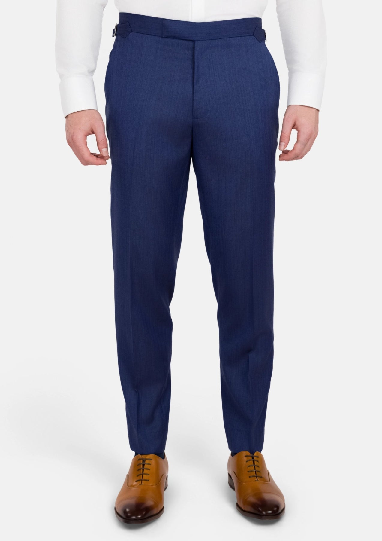 Royal Blue Herringbone Pants