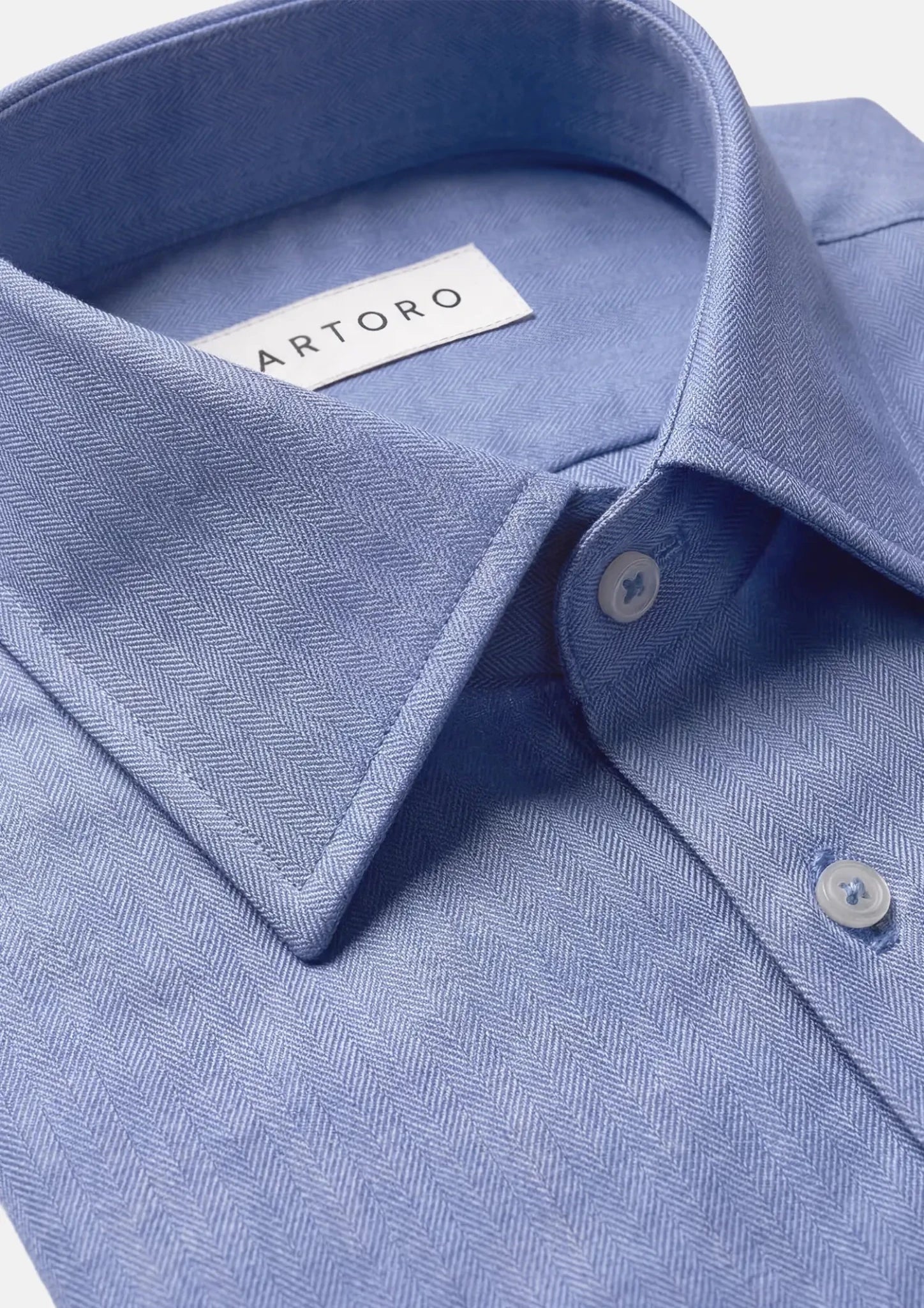 Royal Blue Herringbone Shirt - SARTORO726