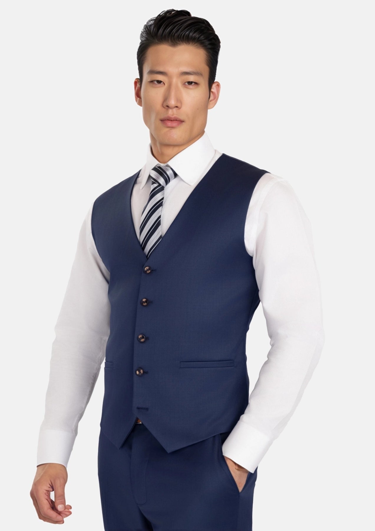 Royal Blue Performance Stretch Vest - SARTORO287