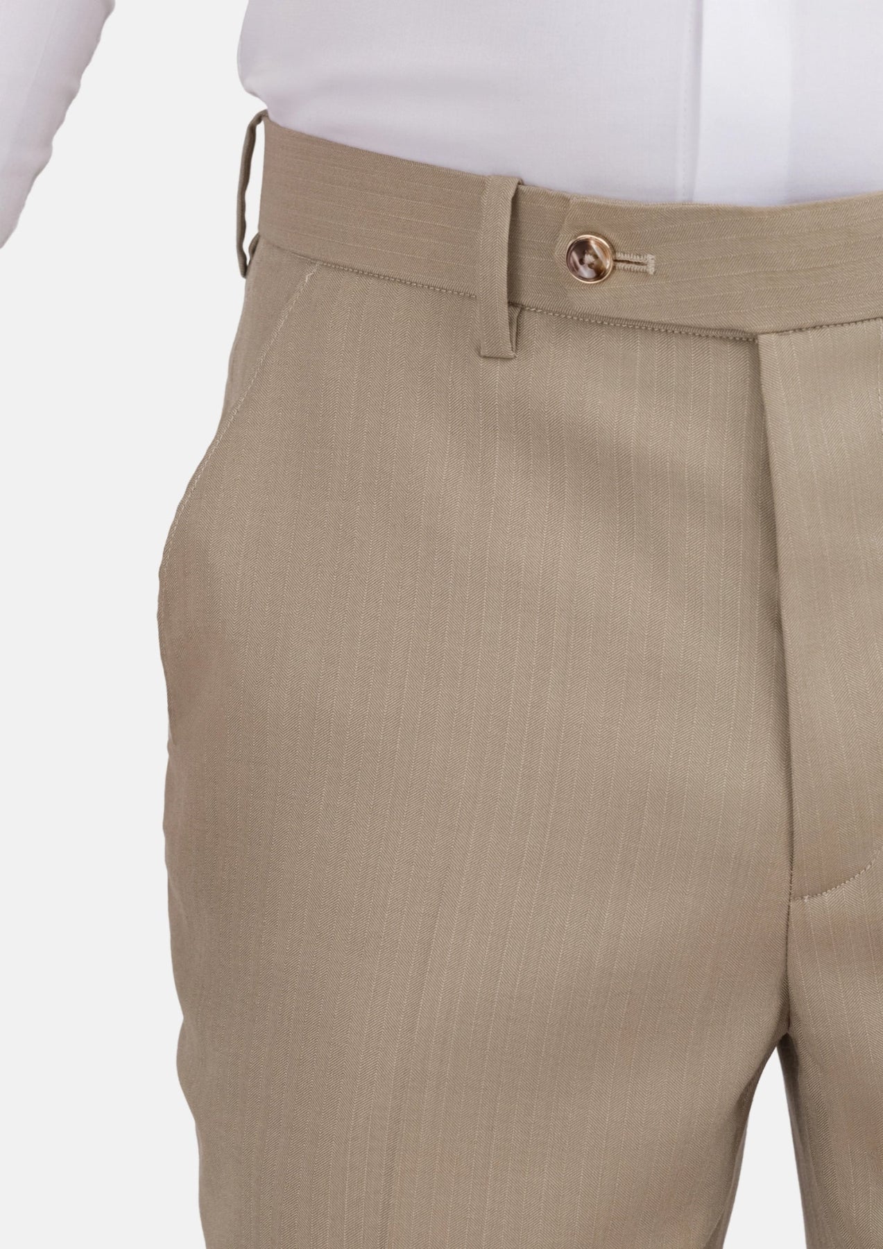 Sand Herringbone Pants - SARTORO888