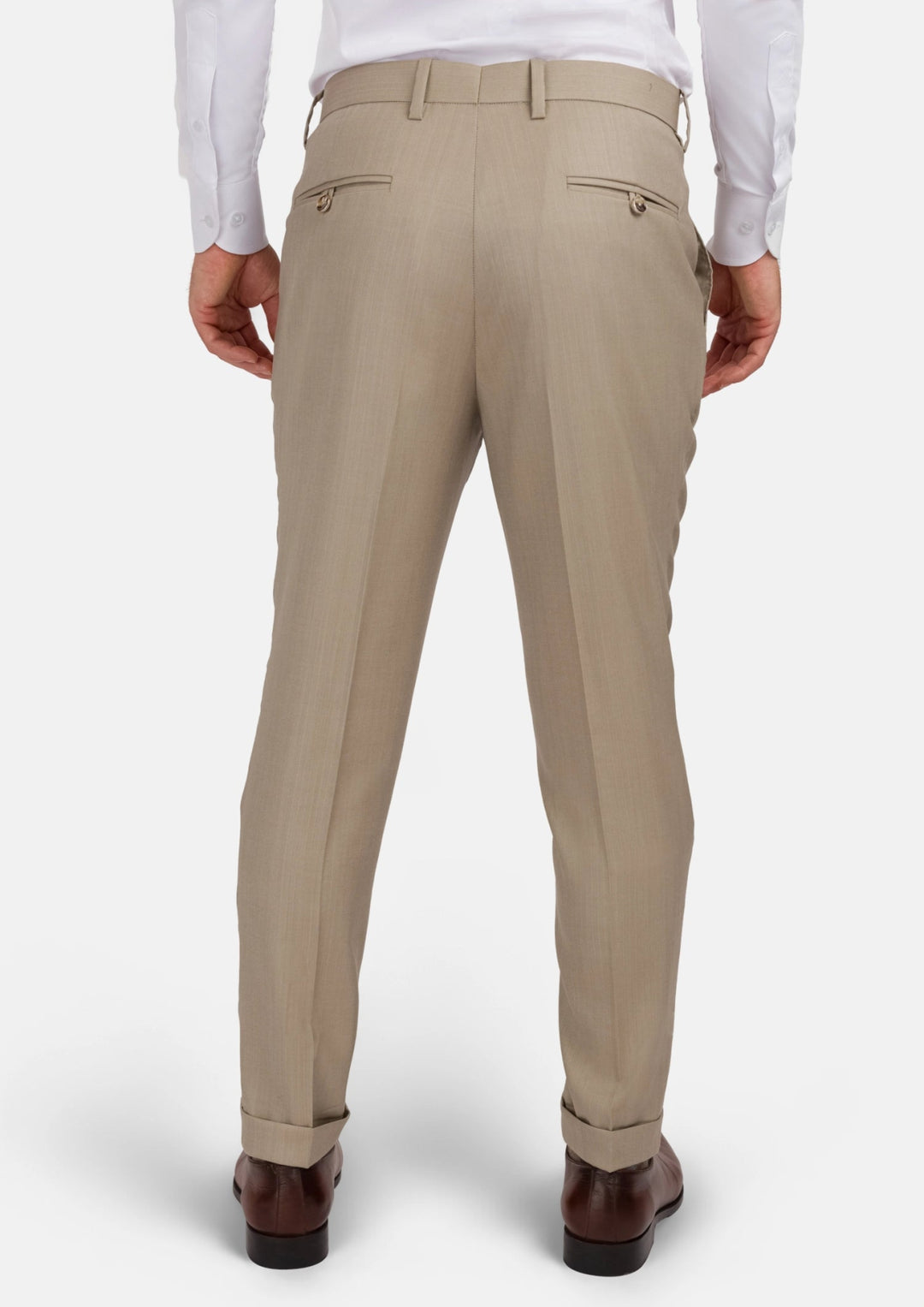 Sand Herringbone Pants - SARTORO