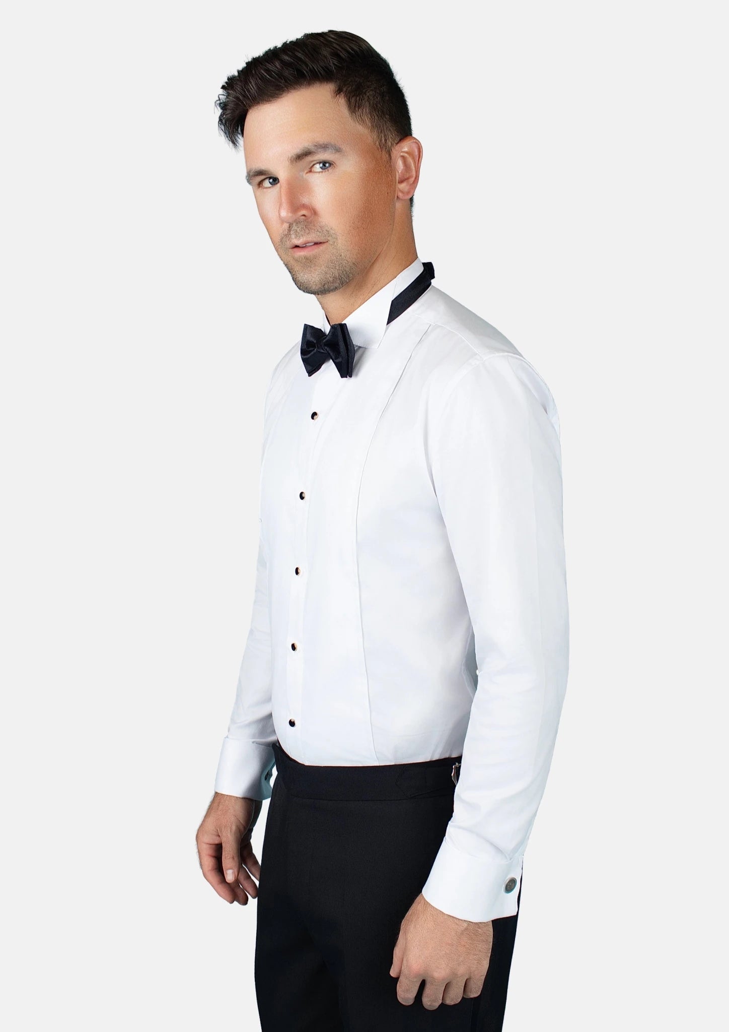 Shikibo White Tuxedo Shirt - SARTORO269