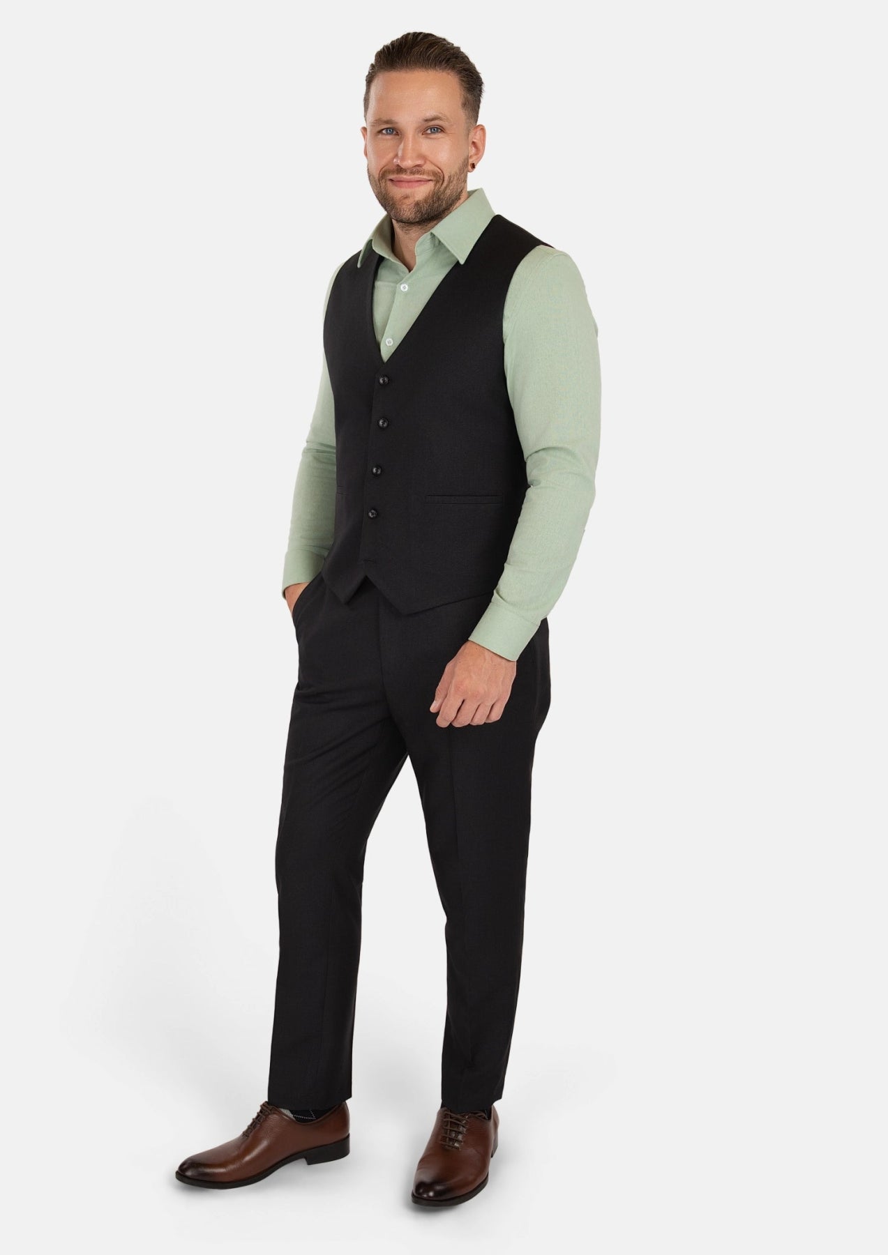 Shimmer Black Vest - SARTORO