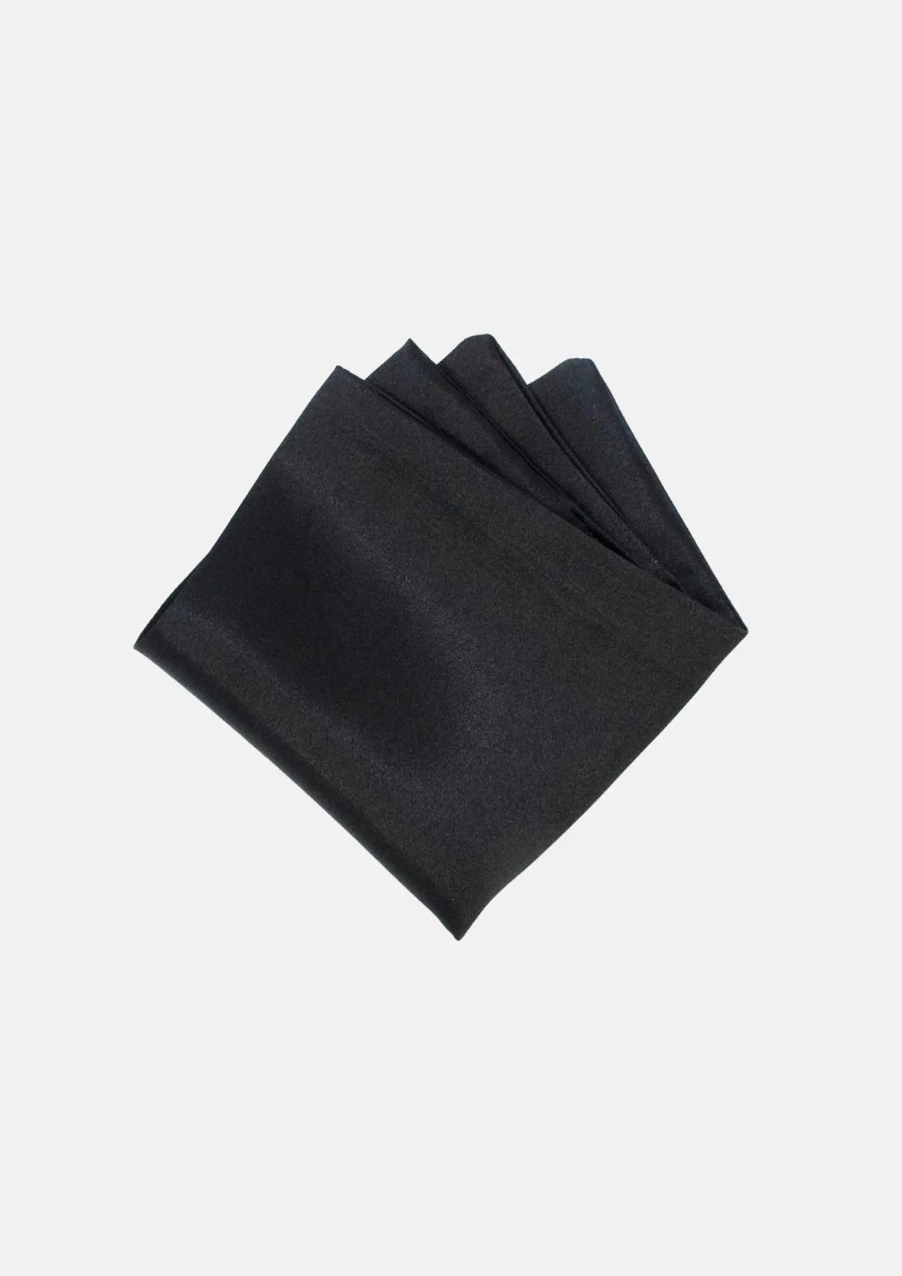 Silk Satin Black Pocket Square - SARTORO619