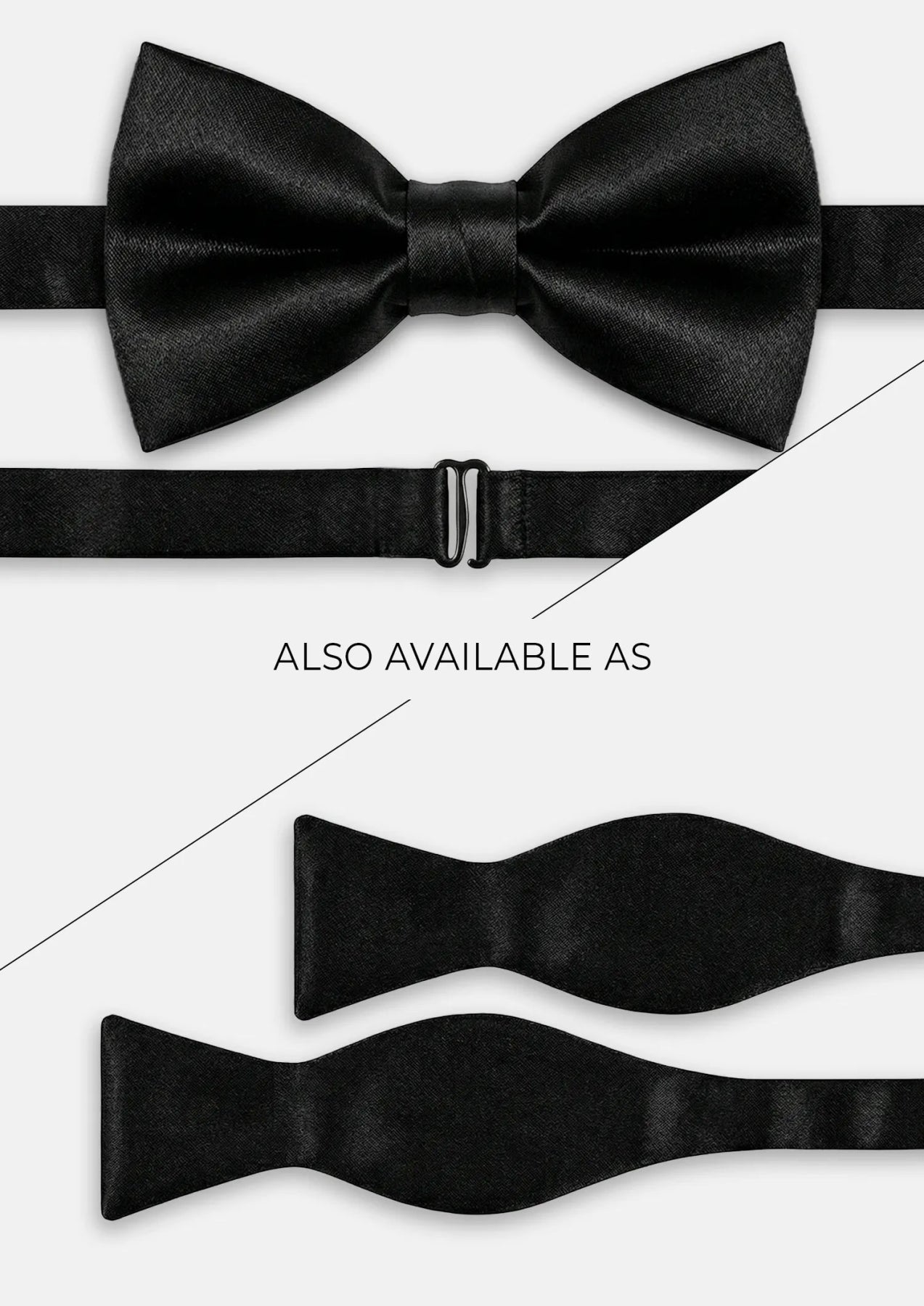 Silk Satin Black Tie553