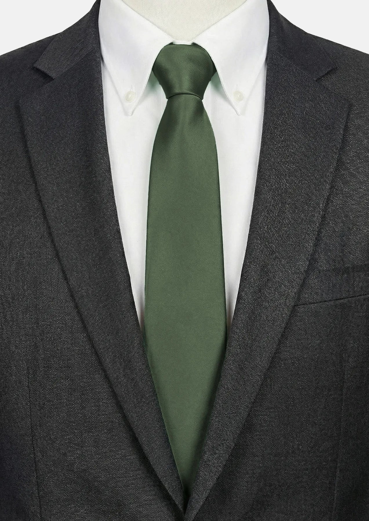 Silk Satin Olive Tie - SARTORO457