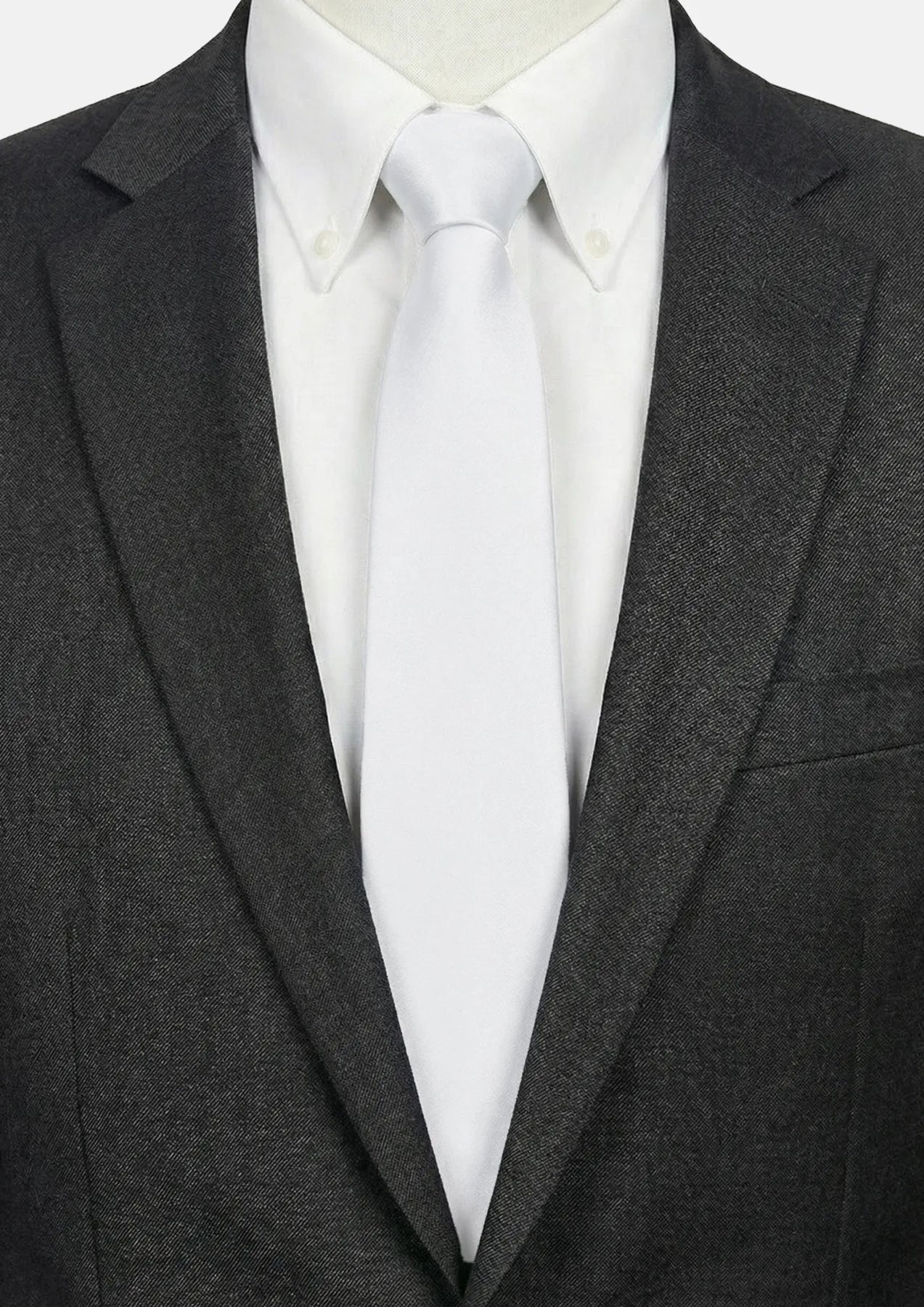 Silk Satin White Tie - SARTORO596