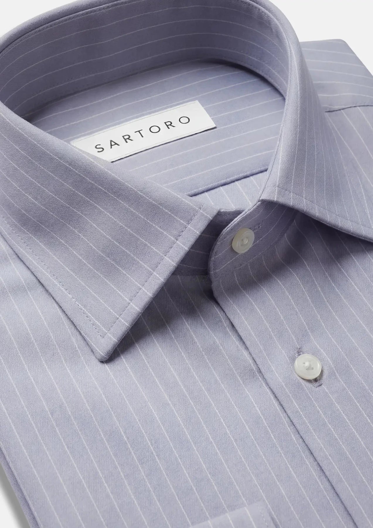 Silver Gray Pinstripe Shirt - SARTORO4