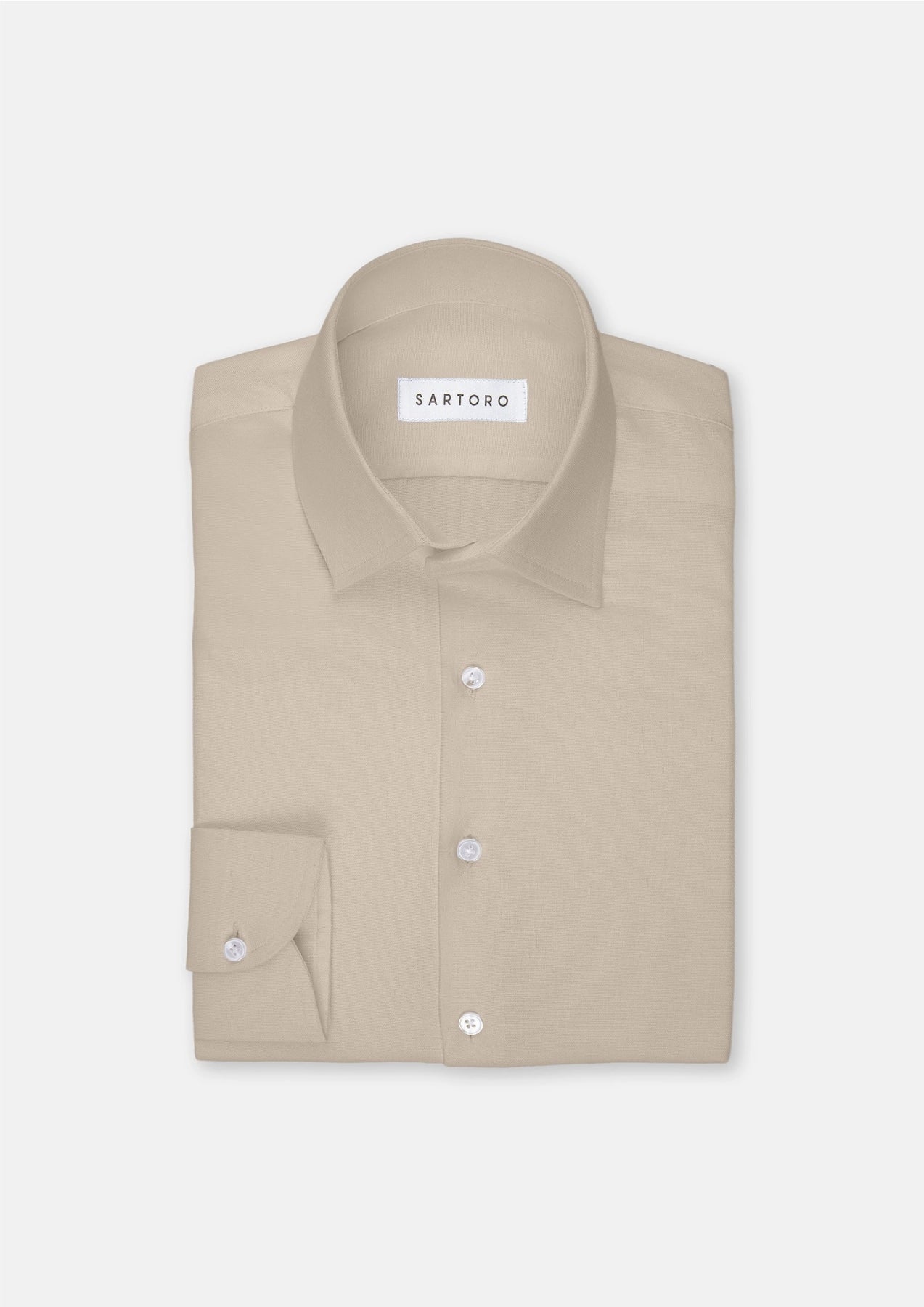 Men's Simply Taupe Linen Shirt | SARTORO Men's Simply Taupe Linen Shirt | SARTORO