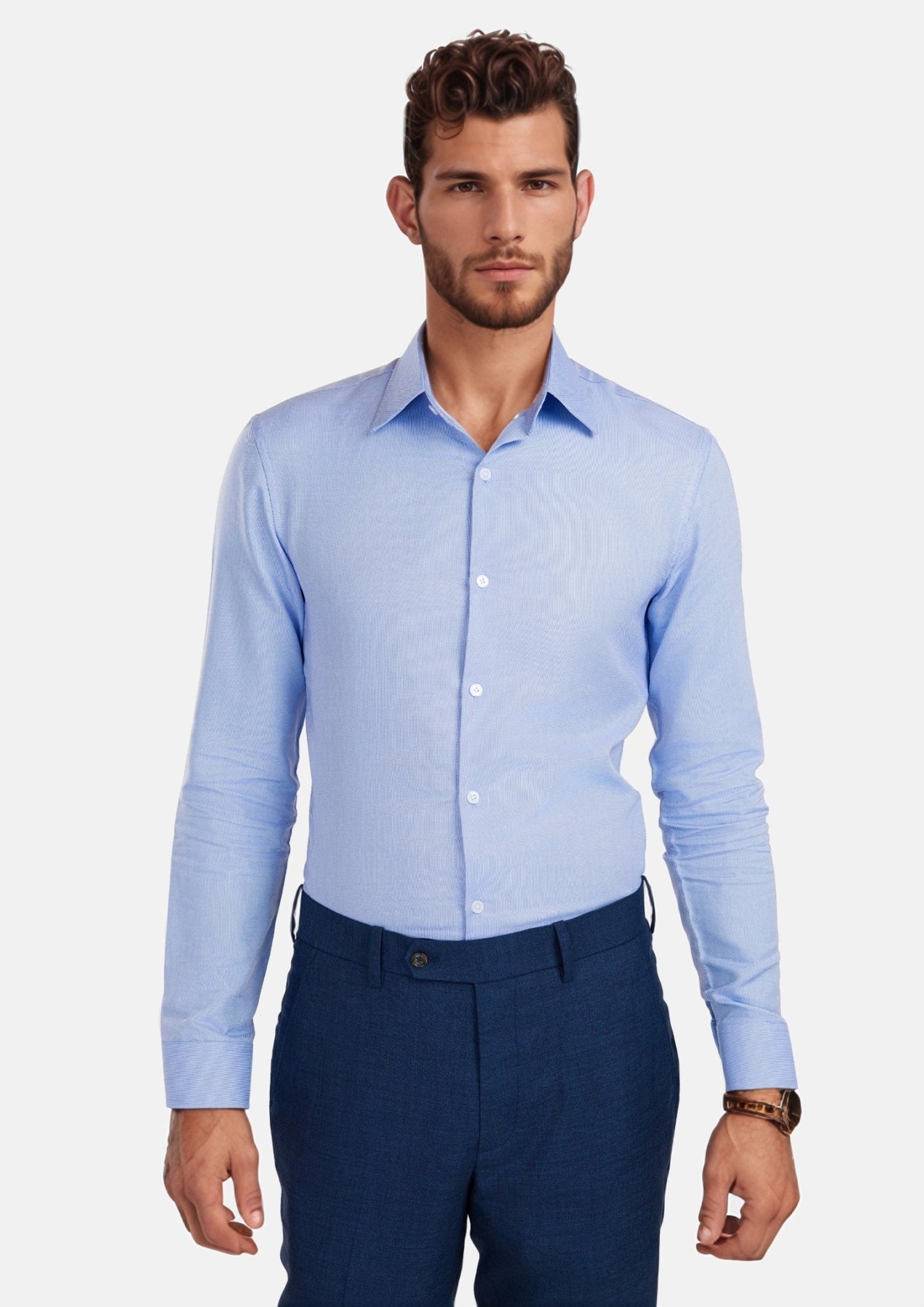 Royal Blue Basket Weave Shirt