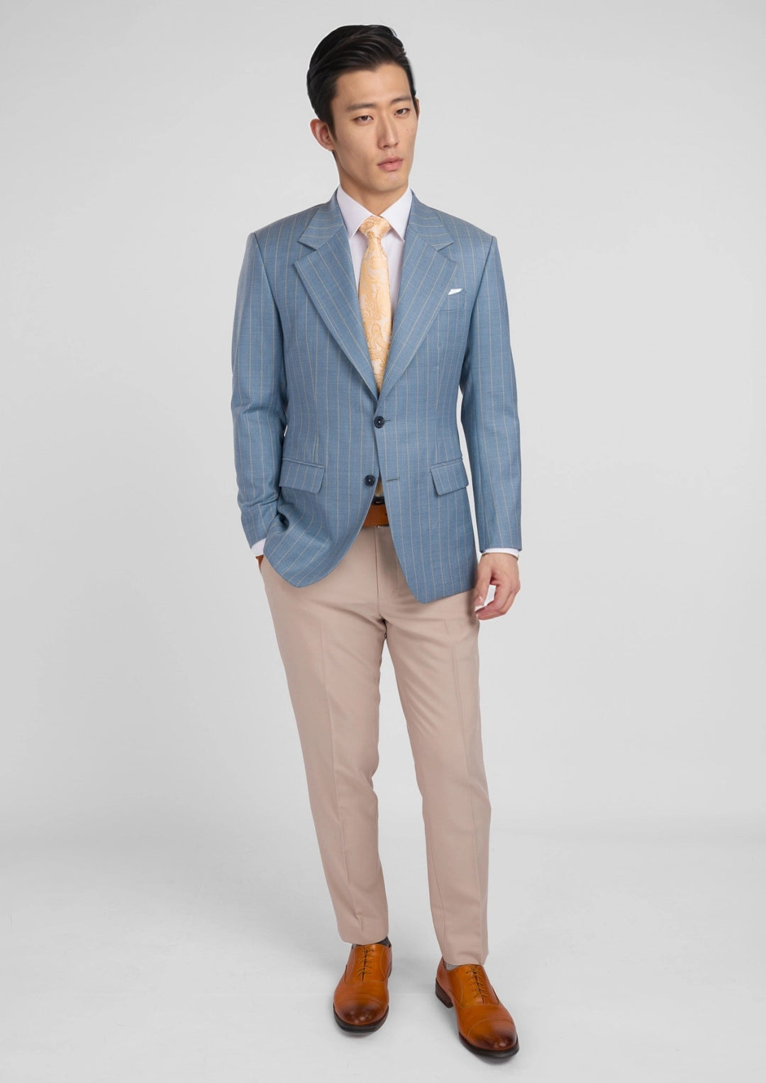 Sky Blue Pinstripe Ellis Jacket - SARTORO