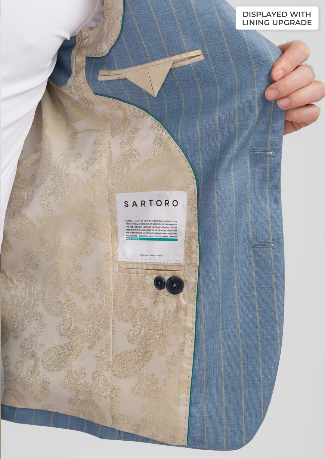 Sky Blue Pinstripe Ellis Jacket - SARTORO
