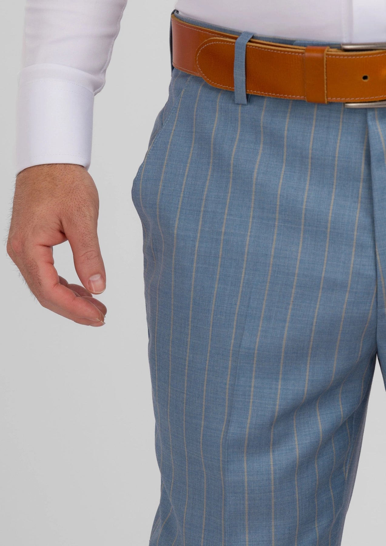 Sky Blue Pinstripe Pants - SARTORO996