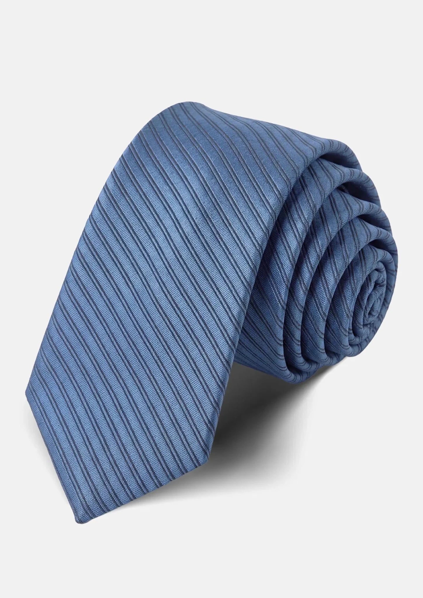 Slate Blue Ribbed Stripe Tie37