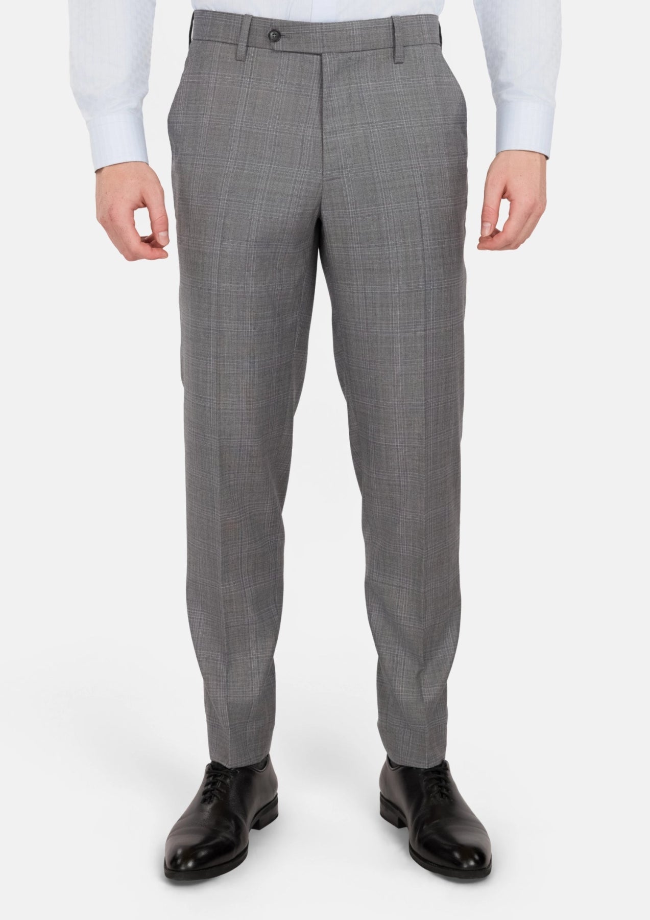 Smoke Grey Checked Pants