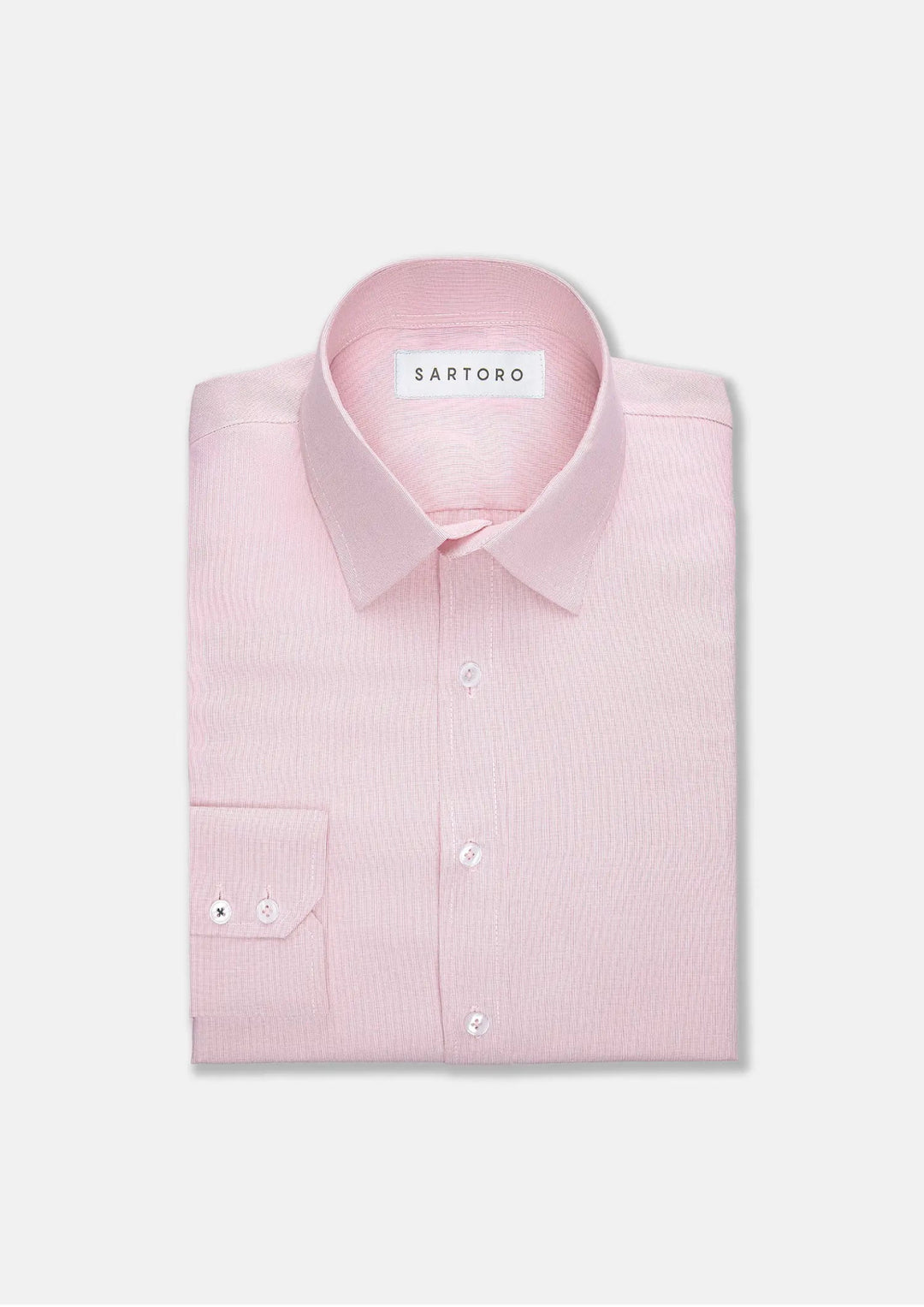 Soft Pink End On End Shirt - SARTORO