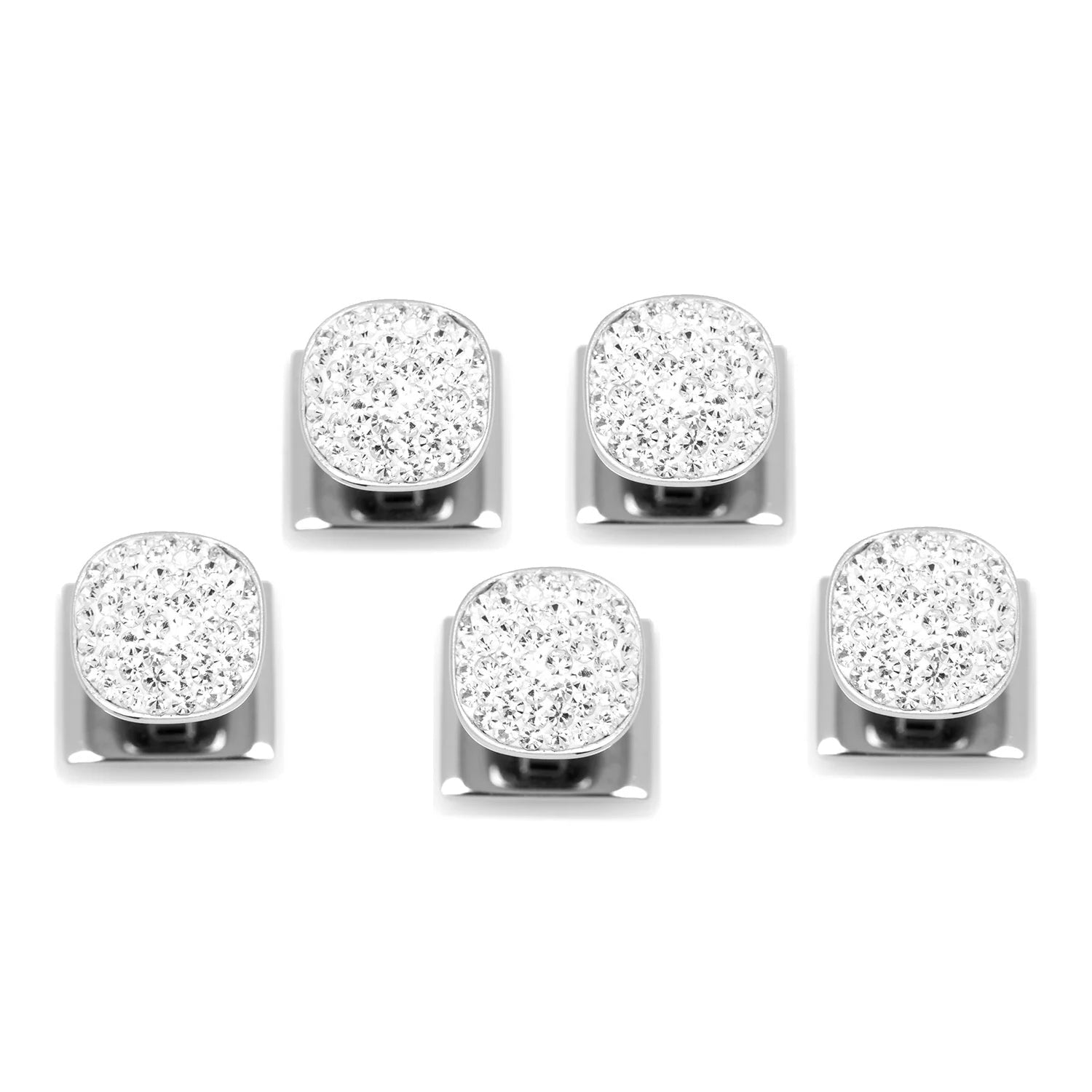 Stainless Steel White Pave Crystal 5-Studs - SARTORO364