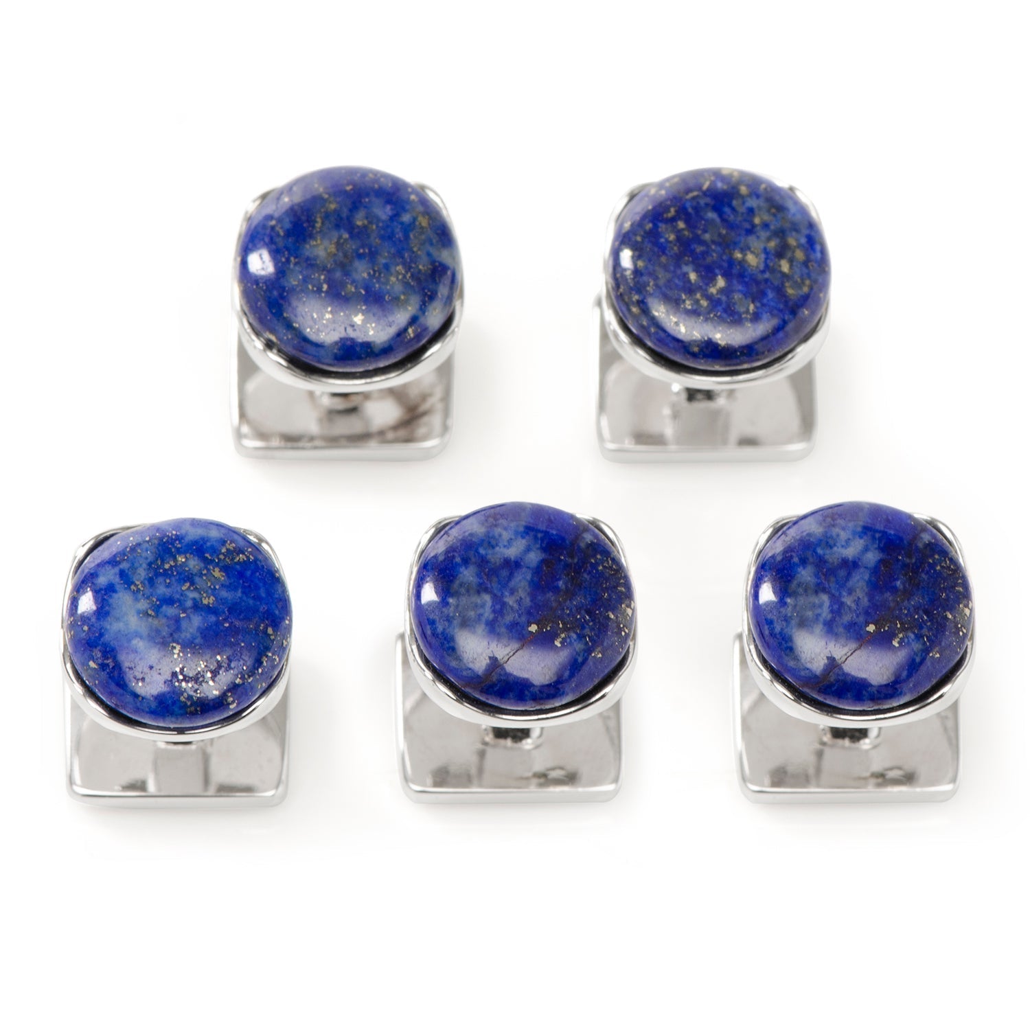 Sterling Silver Classic Formal Lapis 5-Studs - SARTORO453