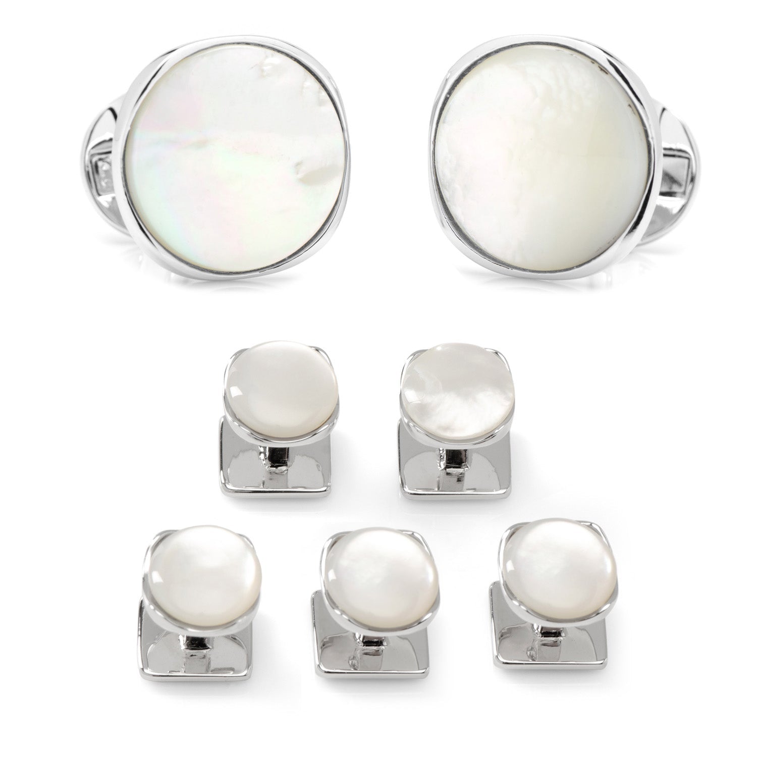 Sterling Silver Classic Formal Mother of Pearl 5-Stud Set - SARTORO280